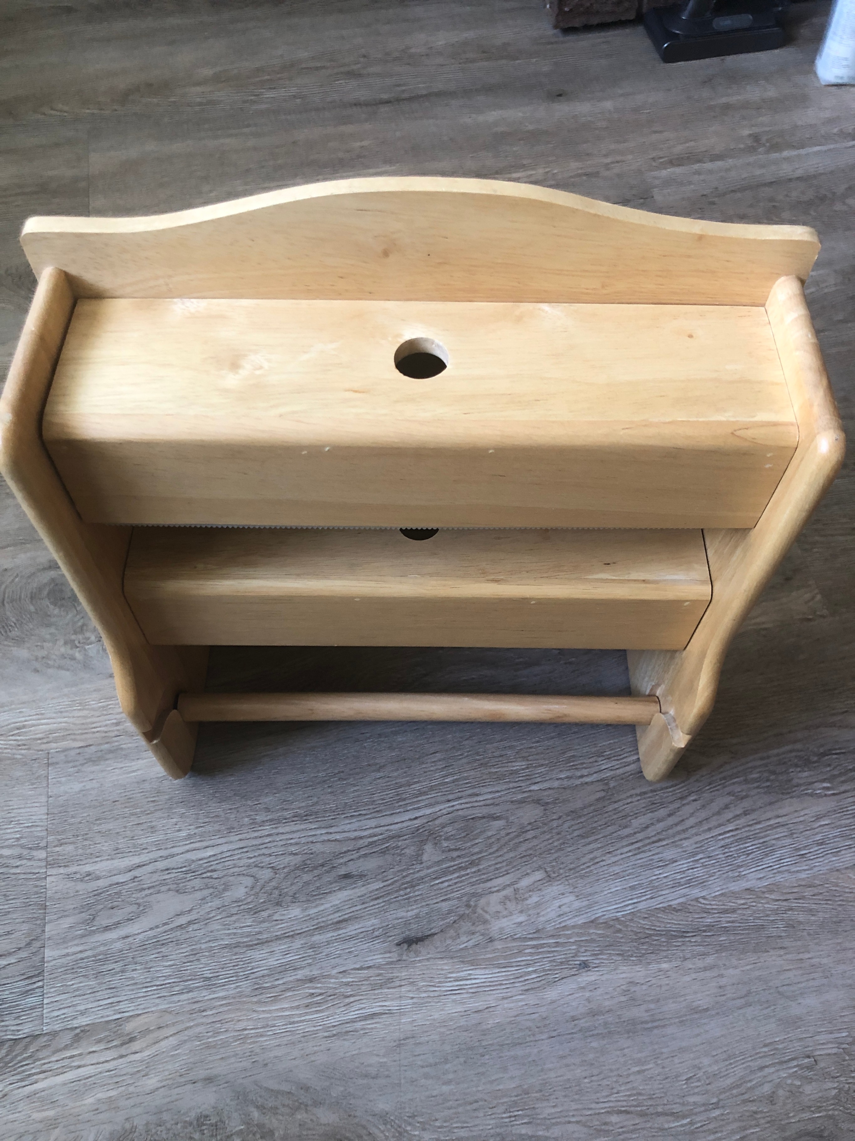 Wooden Kitchen Wrap & Paper Towel Holder Organizer - photo 2