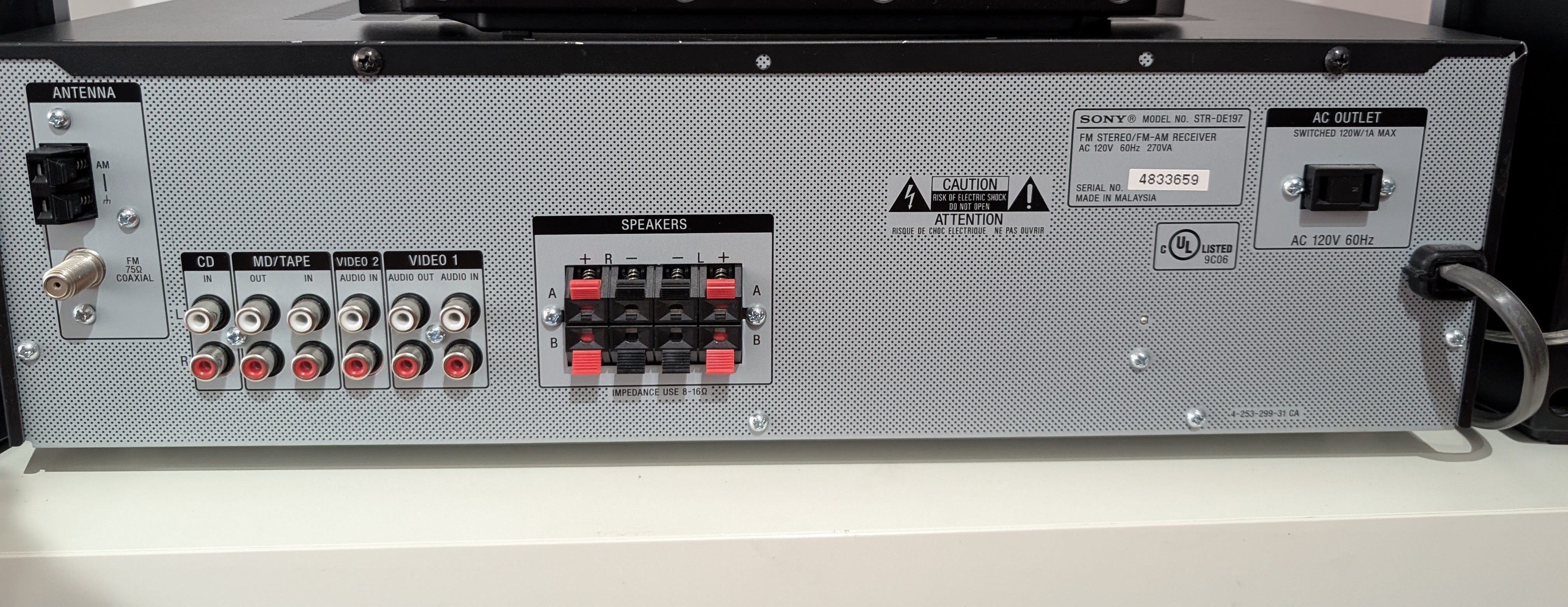 Sony STR-DE197 stereo receiver with 5 Sony speakers - photo 4