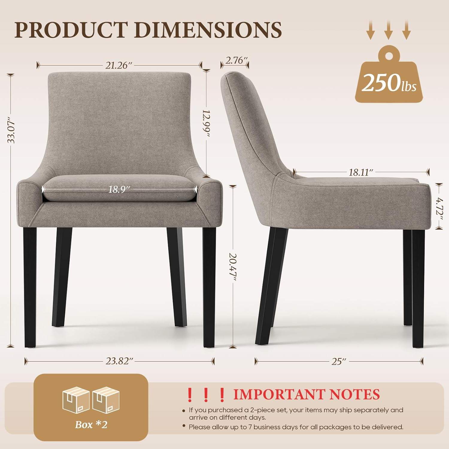 COLAMY Upholstered Dining Chair
