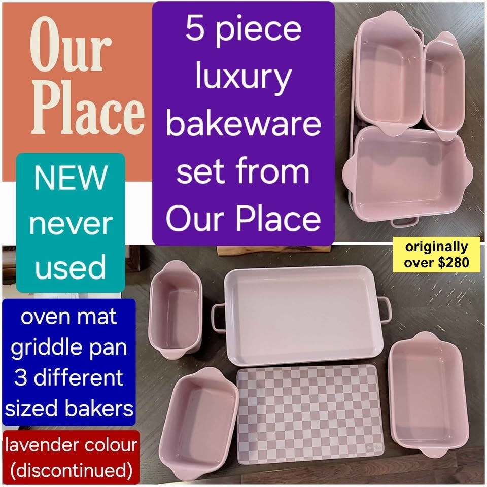 Our Place Bakeware set - NEW lavender griddle and baking pans