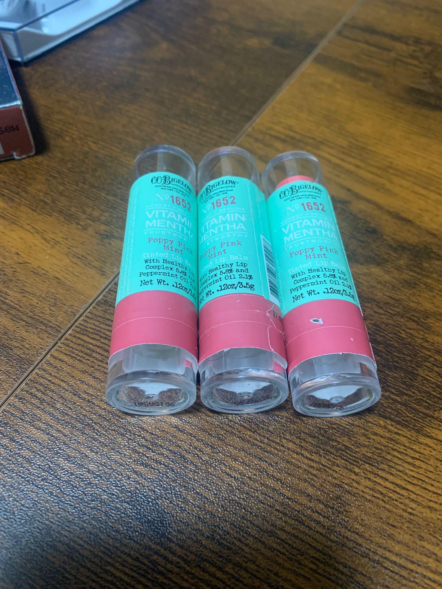 Rare C.O. Bigelow Poppy Pink Mint Lip Balm Bundle (Set of 3) - photo 3