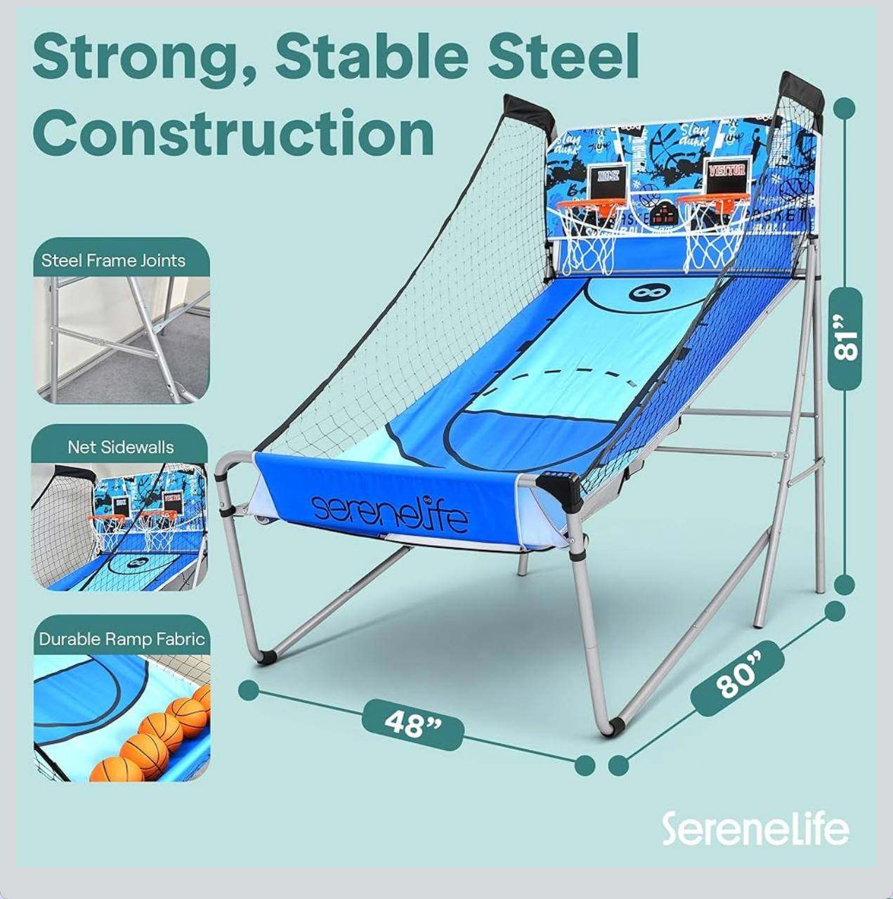 Brand New SereneLife Dual Shot Portable Basketball Arcade Game -