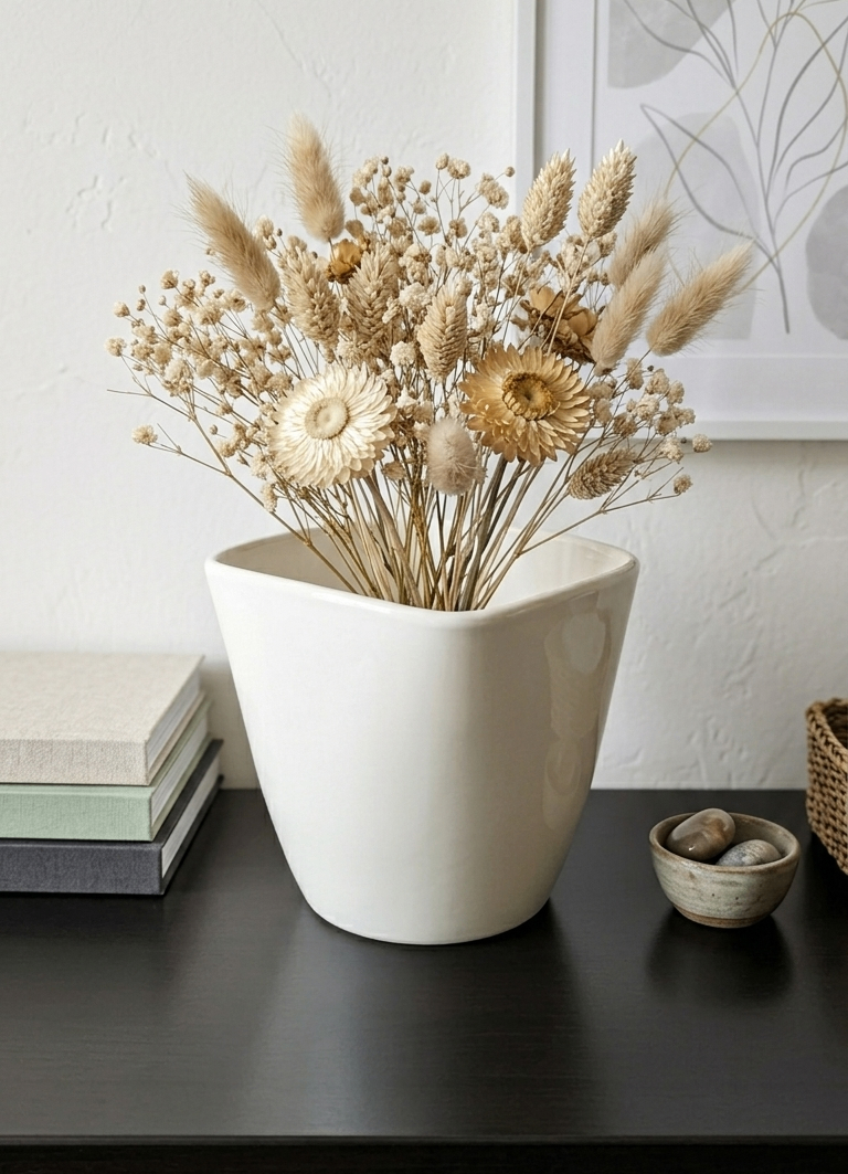 Cream Ceramic Vase