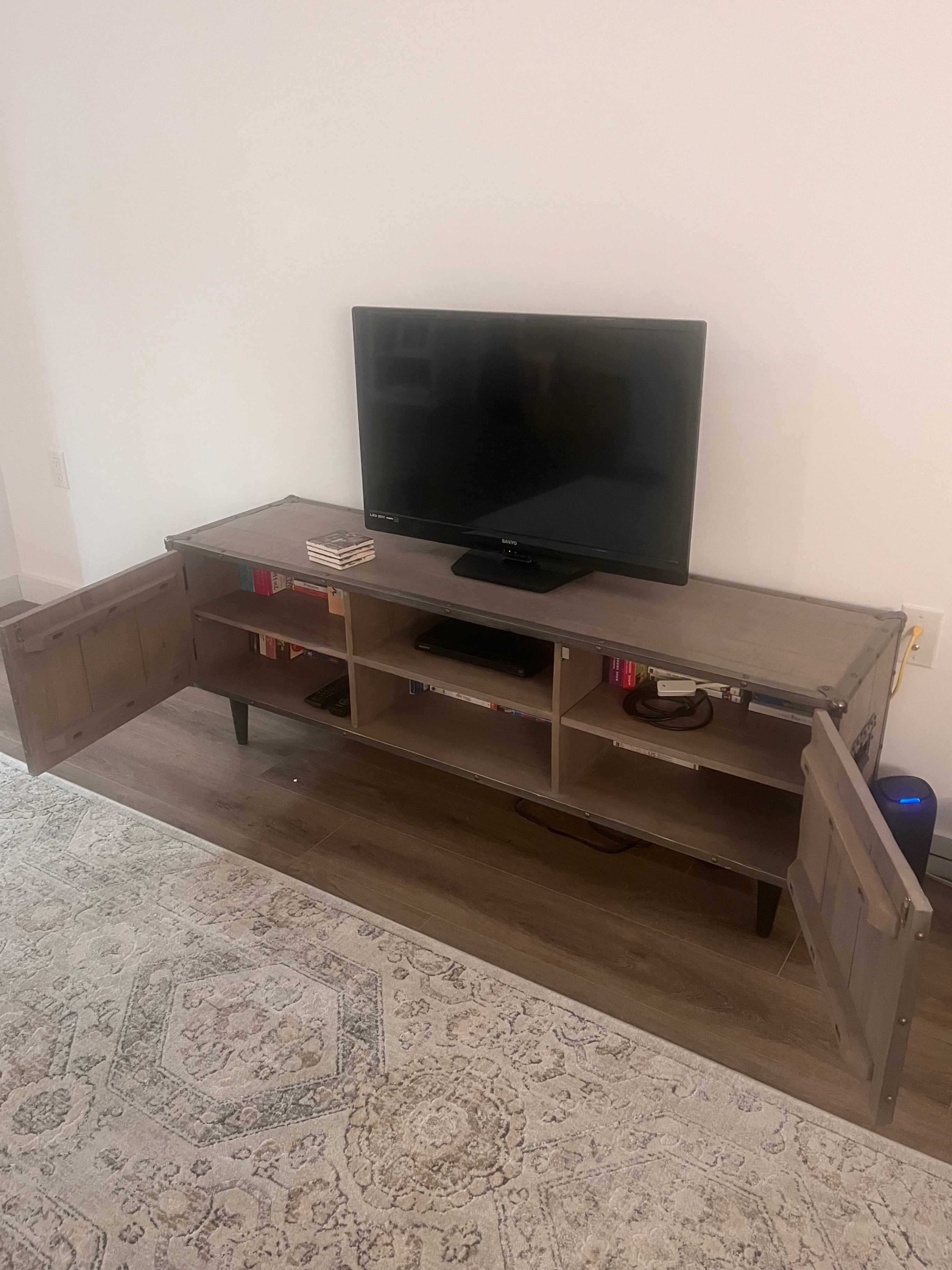 Solid Wood TV Stand - Gray Wash - photo 2