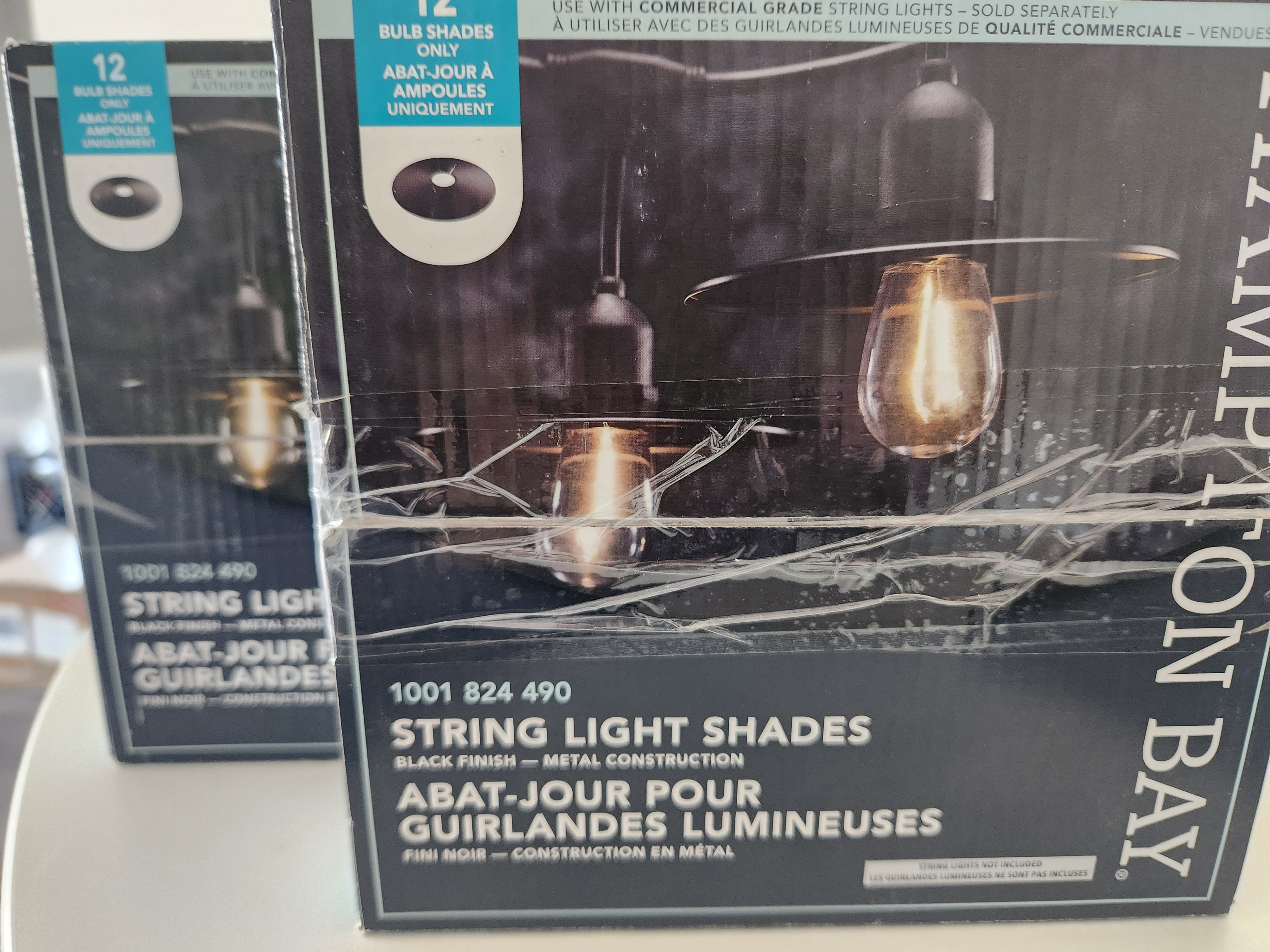 Black Cone Metal Shade Toppers for Standard String Light Strand