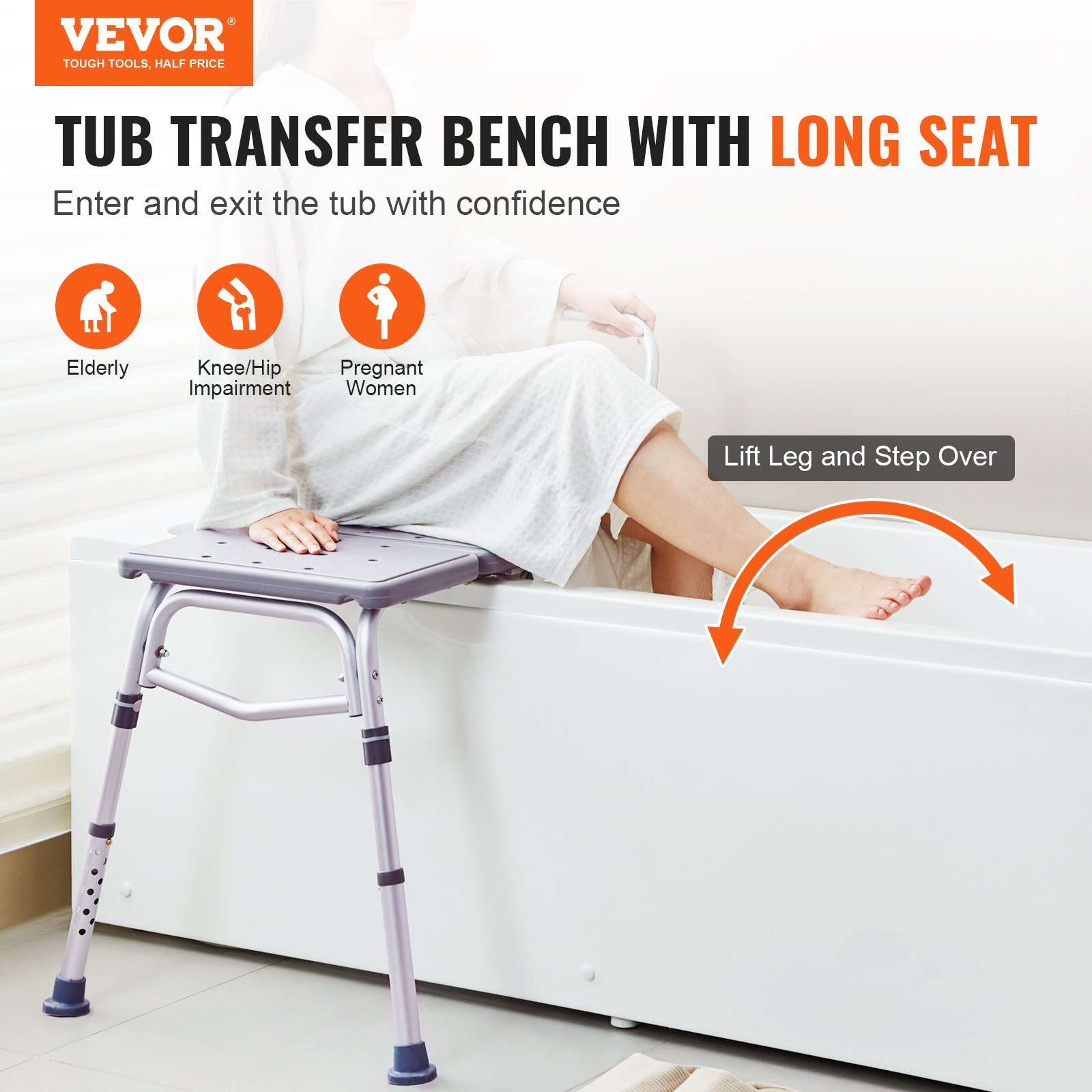 Vevor Tub Transfer Bench with Long Seat