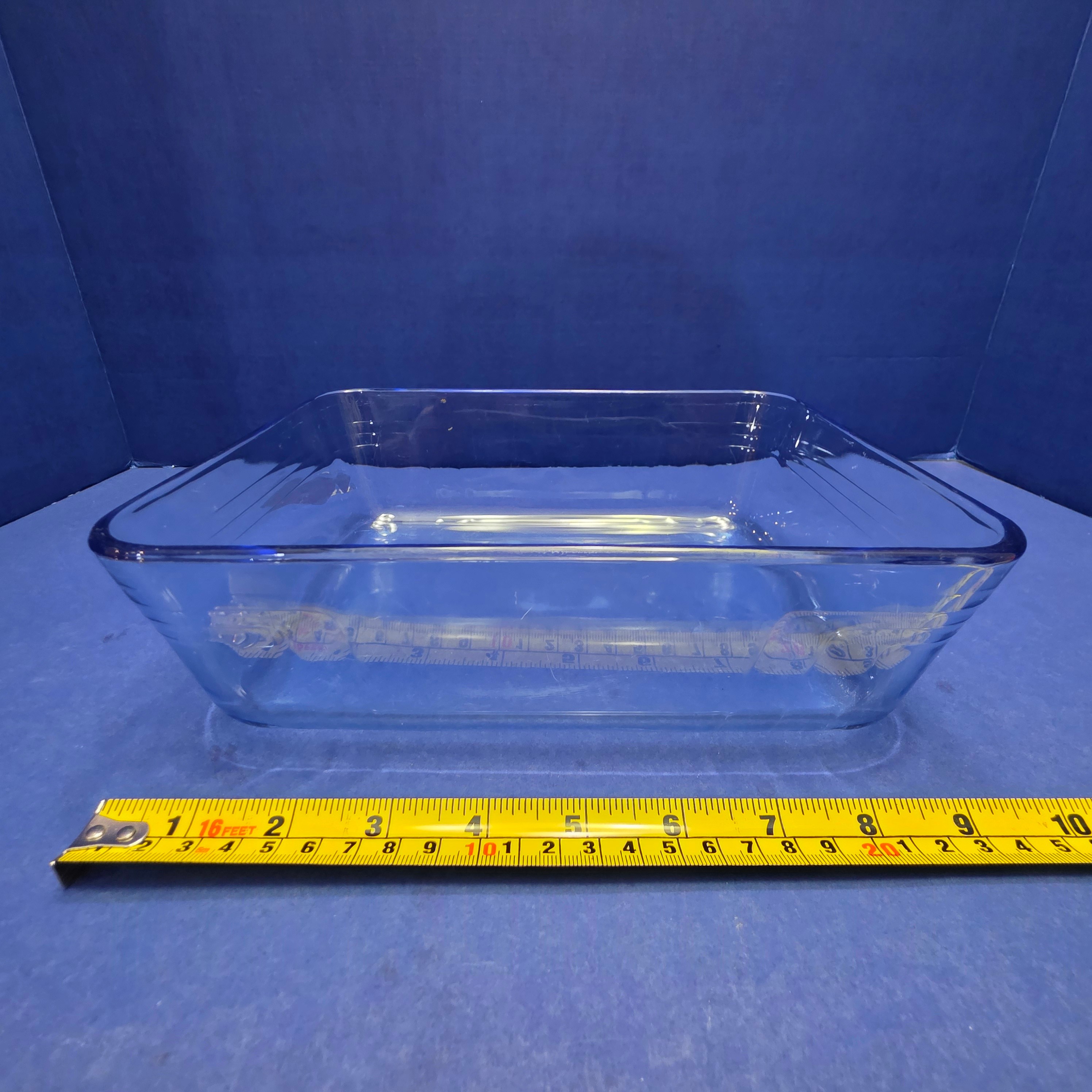 Rectangular Glass Baking Casserole Dish Ice Blue (H)