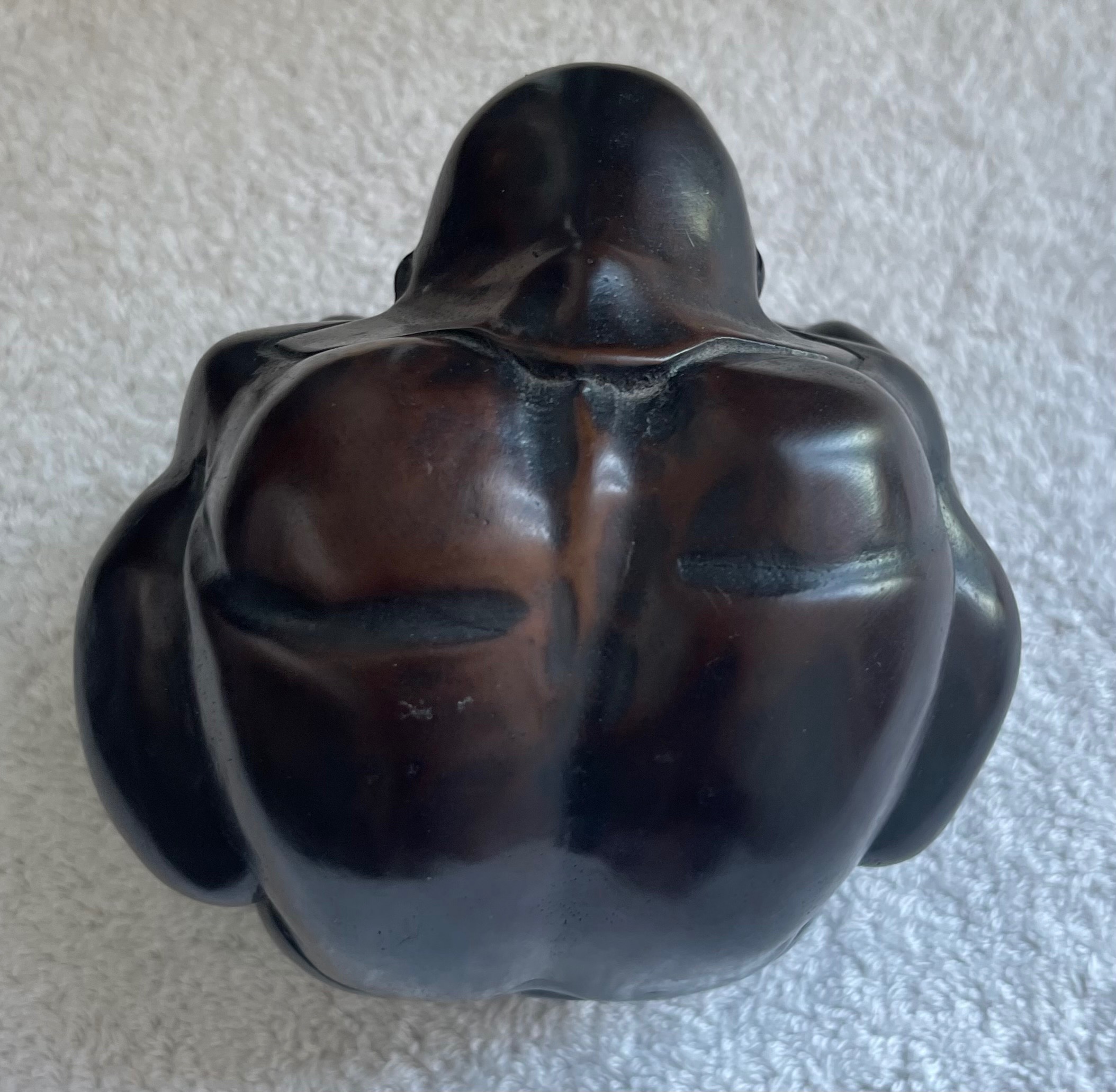 Vintage Heavy Solid Ceramic Weeping Buddha Figurine - photo 5