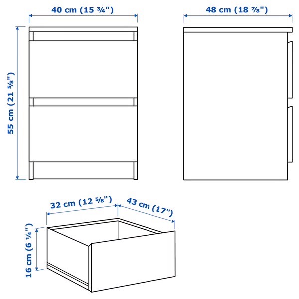 Nightstand with 2 drawers - photo 3