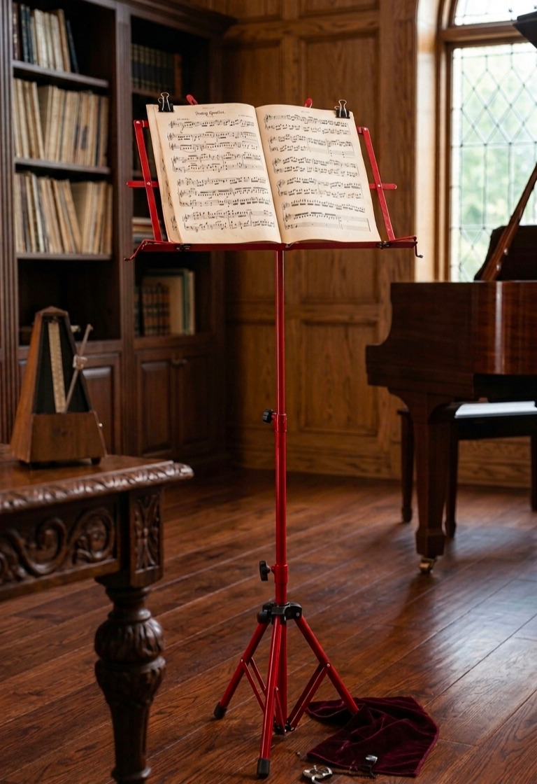 Red Adjustable Music Stand