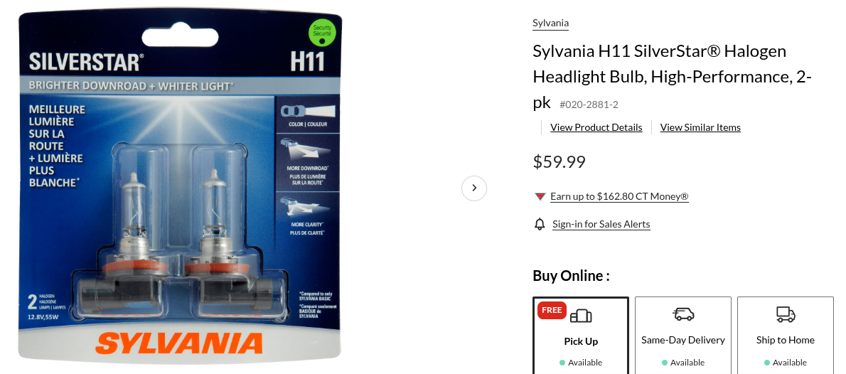 Sylvania H11 SilverStar Halogen Headlight Bulb High-Performance - photo 3