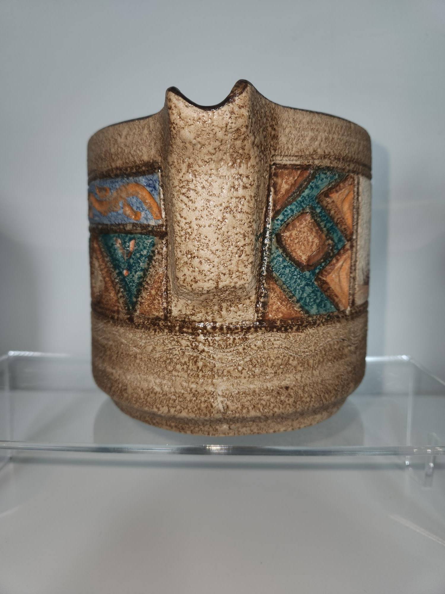Iranian Stoneware , Hand-painted Deer in Desert Motif - photo 3