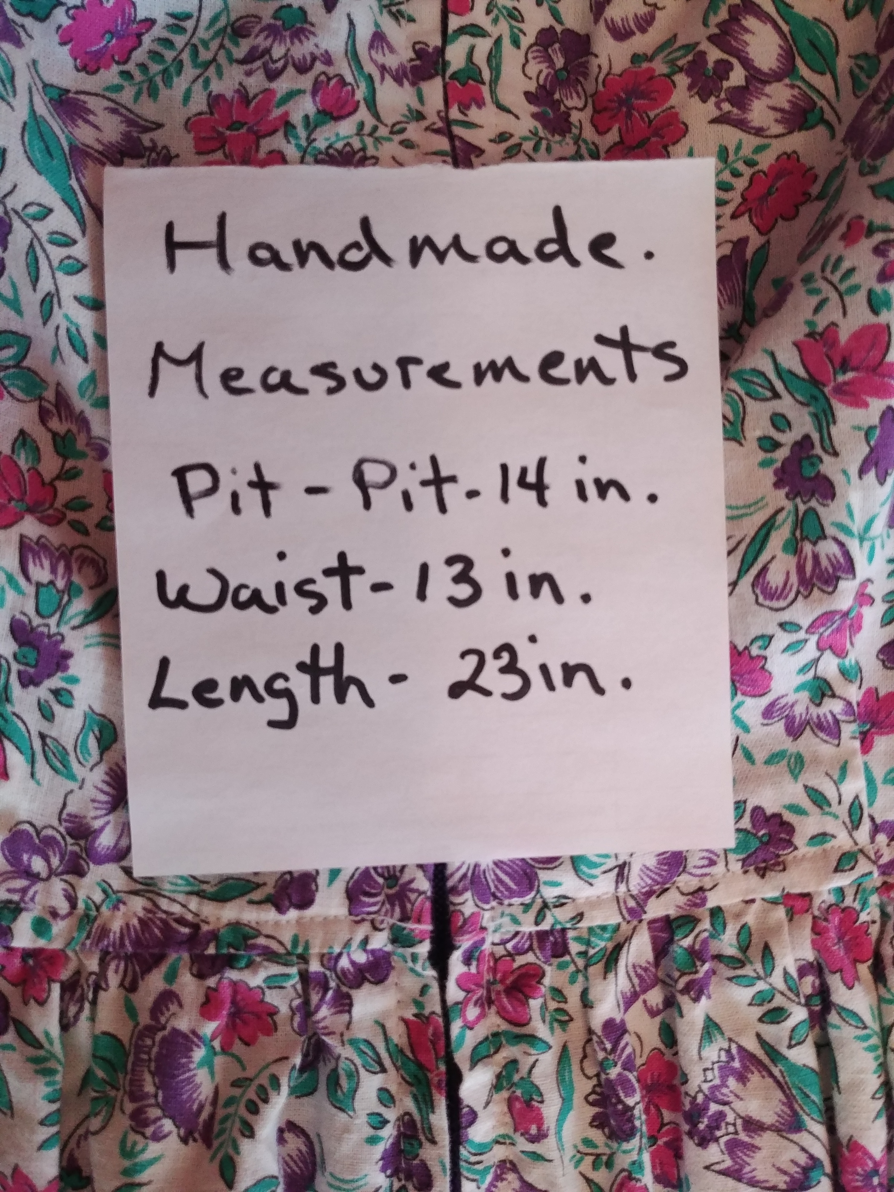 Handmade Girls Floral Dress ,Measurements in Ad - photo 2