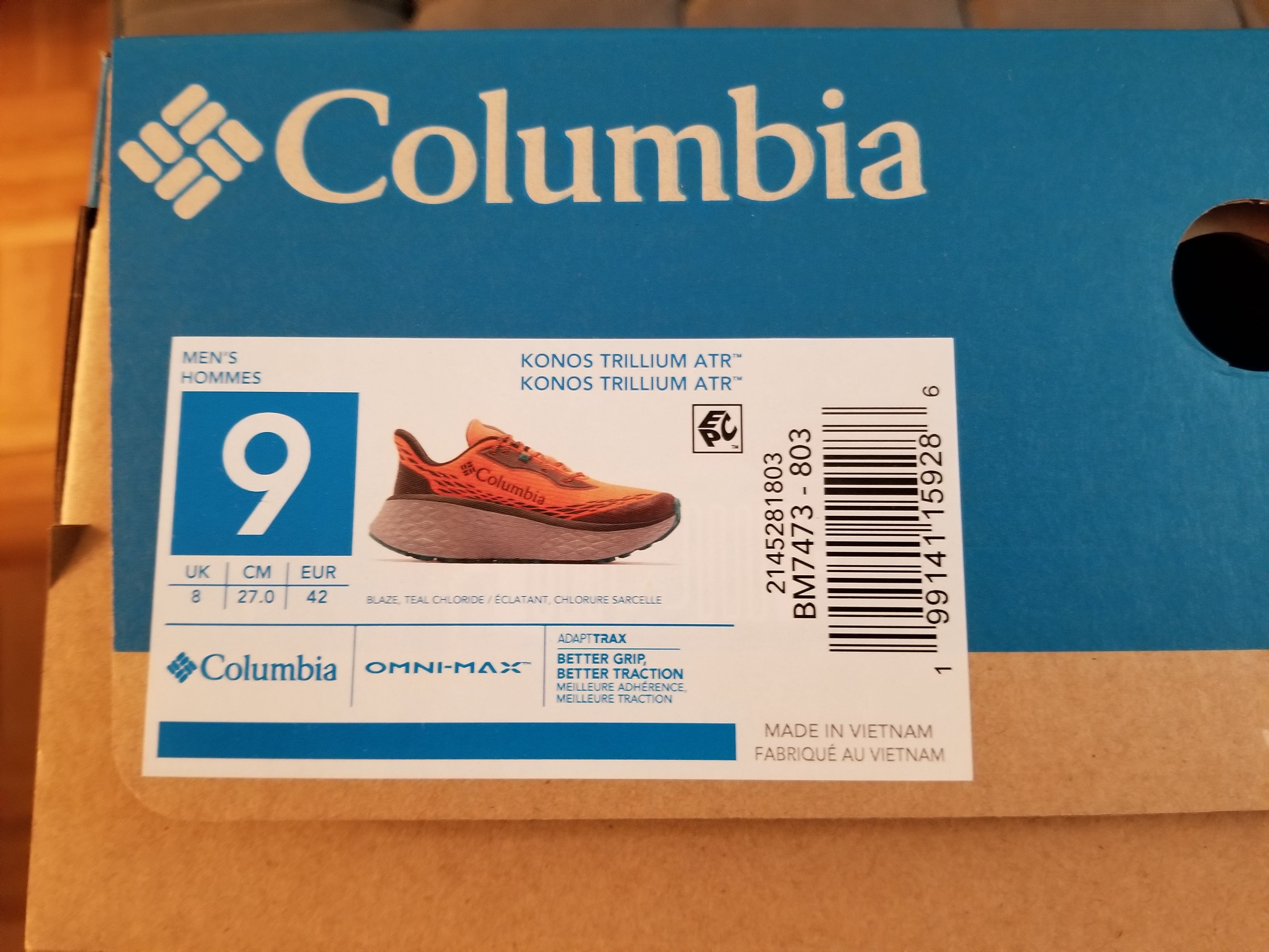 Columbia Konos Trillium ATR Men's Running Shoes Mens Size 9