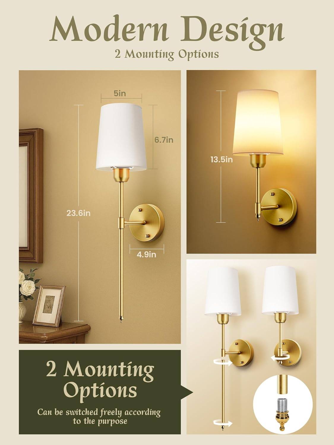 Battery Operated Wall Sconces Set of 2 - photo 2