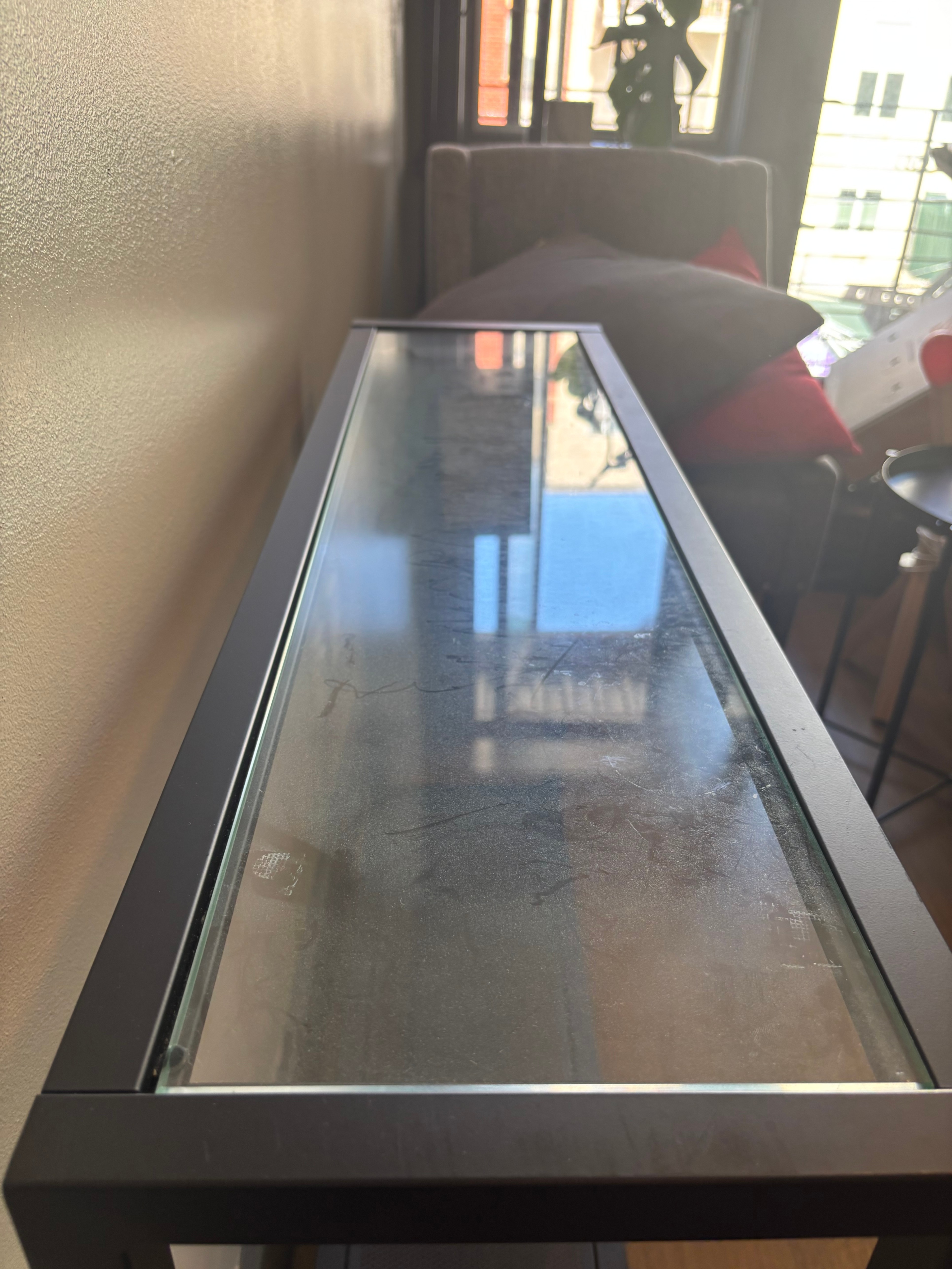 Black Entry/Console Glass Top Table - photo 4