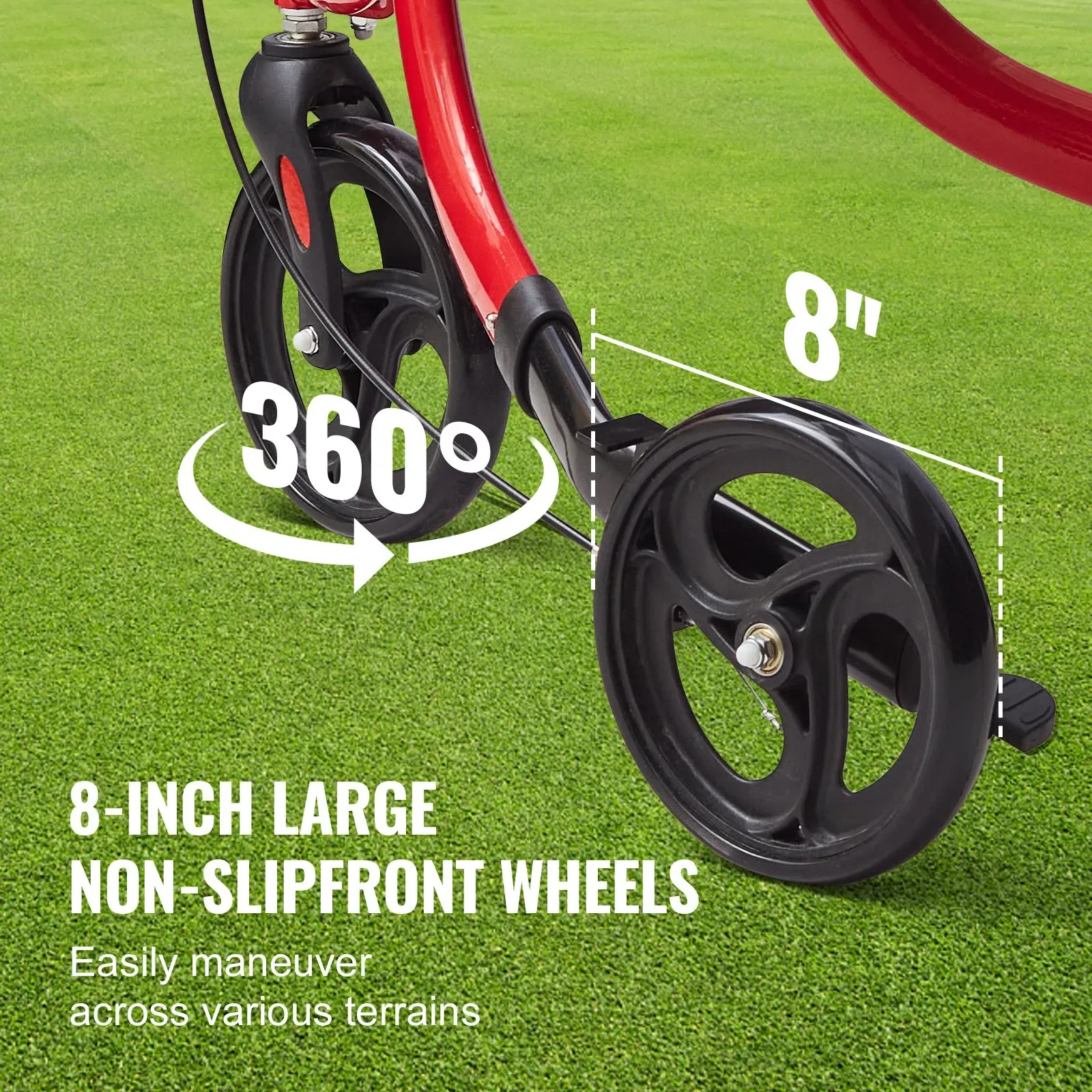 Red VEVOR 3-Wheel Walker with Bag - photo 3
