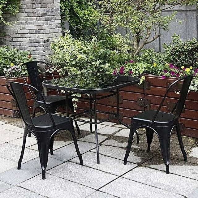 Black Metal Tolix Style Dining Chairs - Set of 4 - photo 4