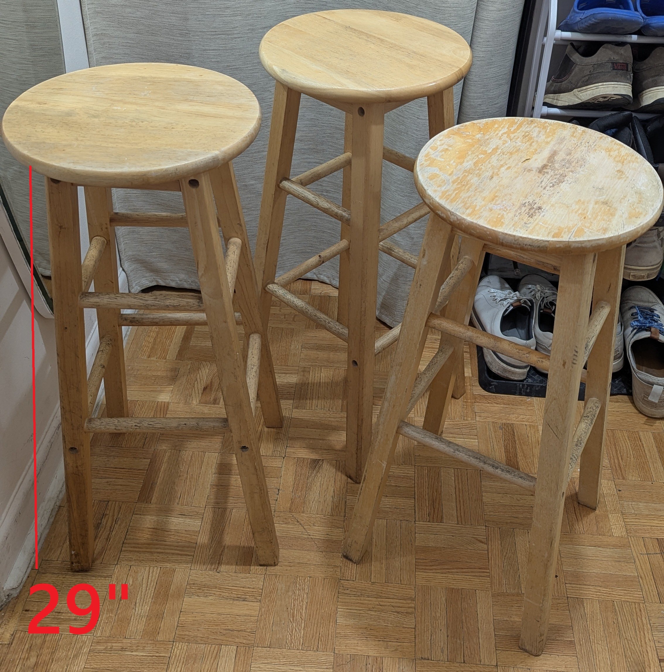 Bar Stool Chair Real Wood for Dining Room Kitchen Living