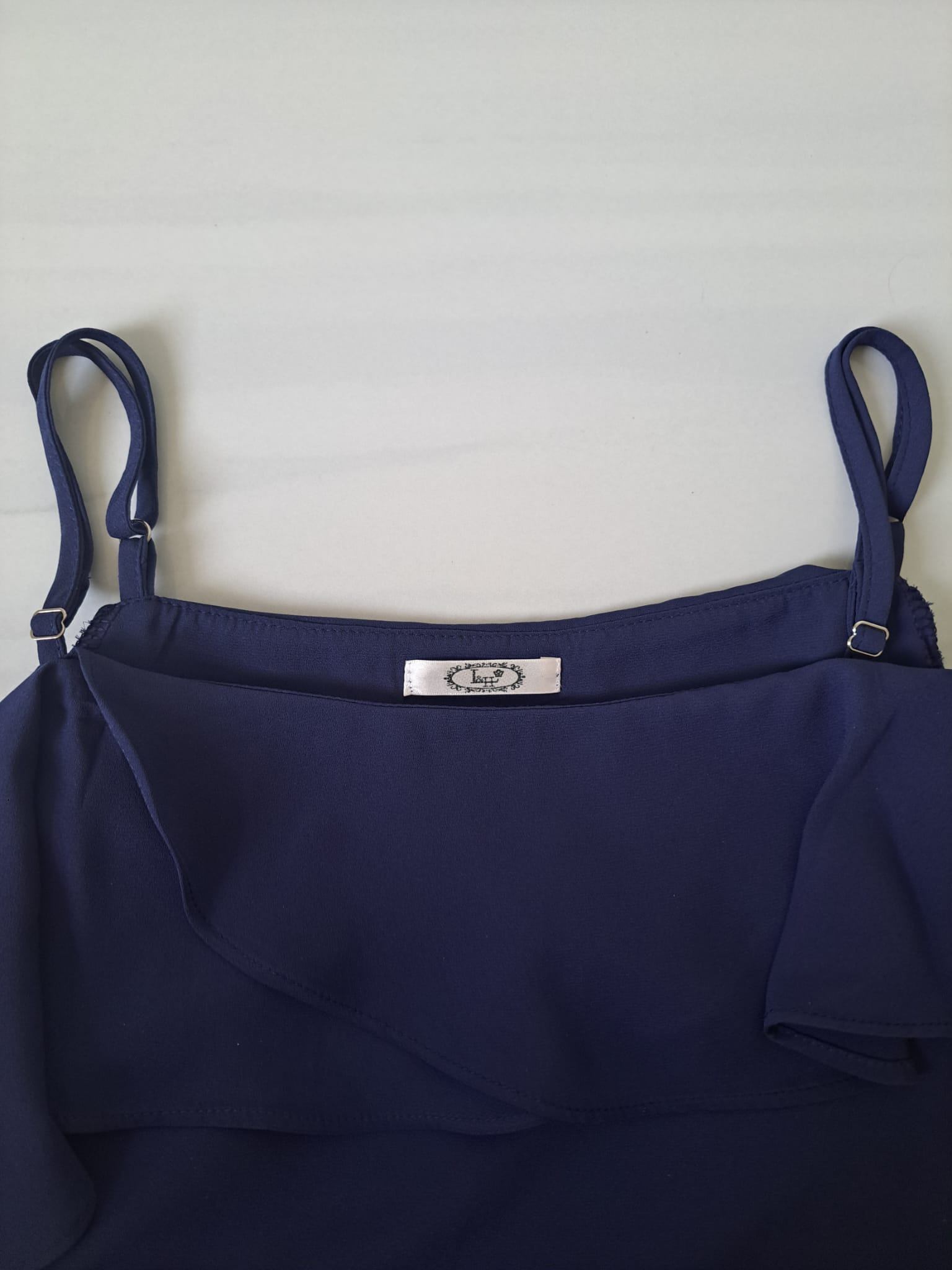 💙 Navy Blue Off Shoulder Ruffle Top - photo 5