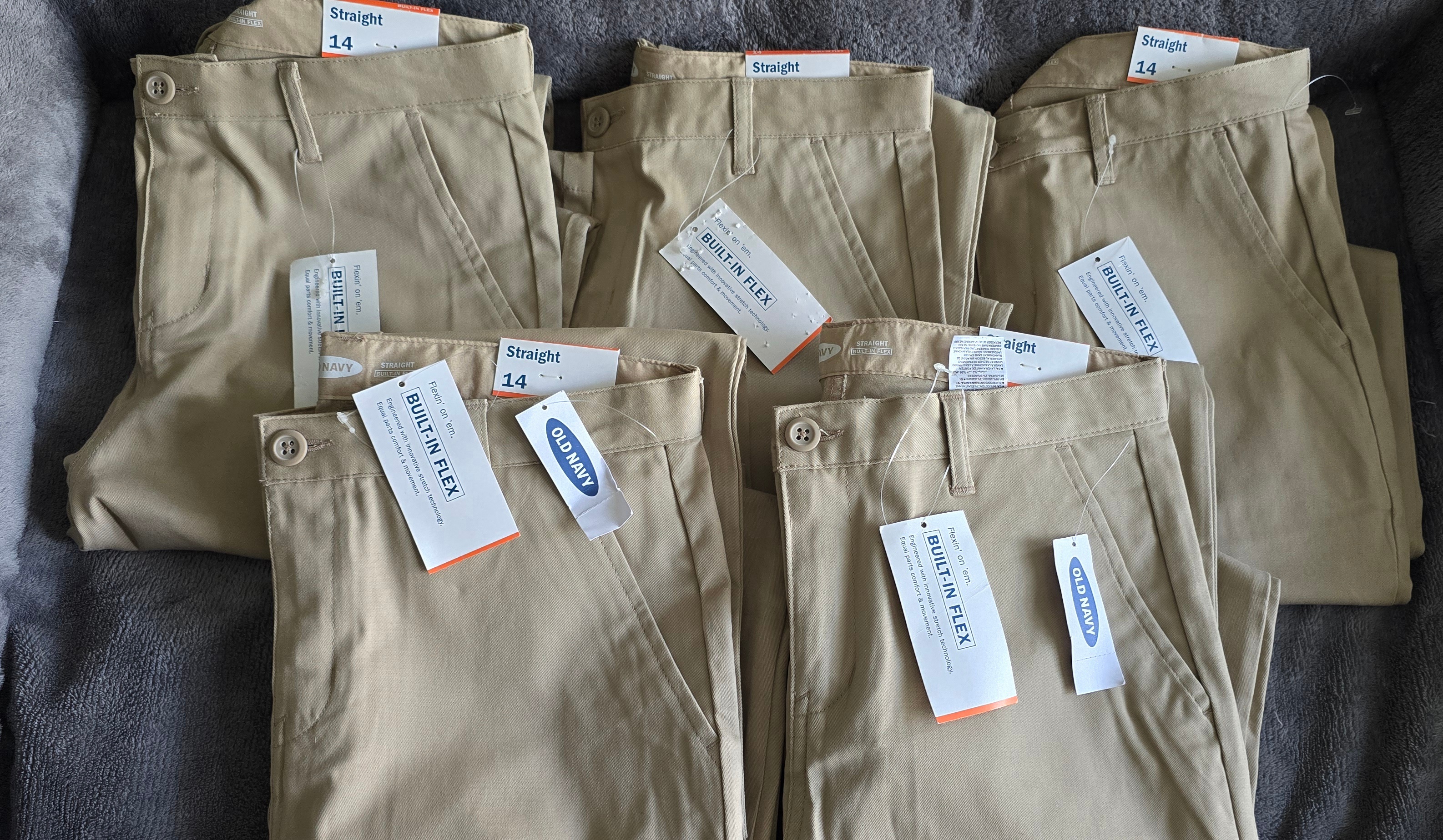 Boys Tan Old Navy Uniform Pants - photo 2