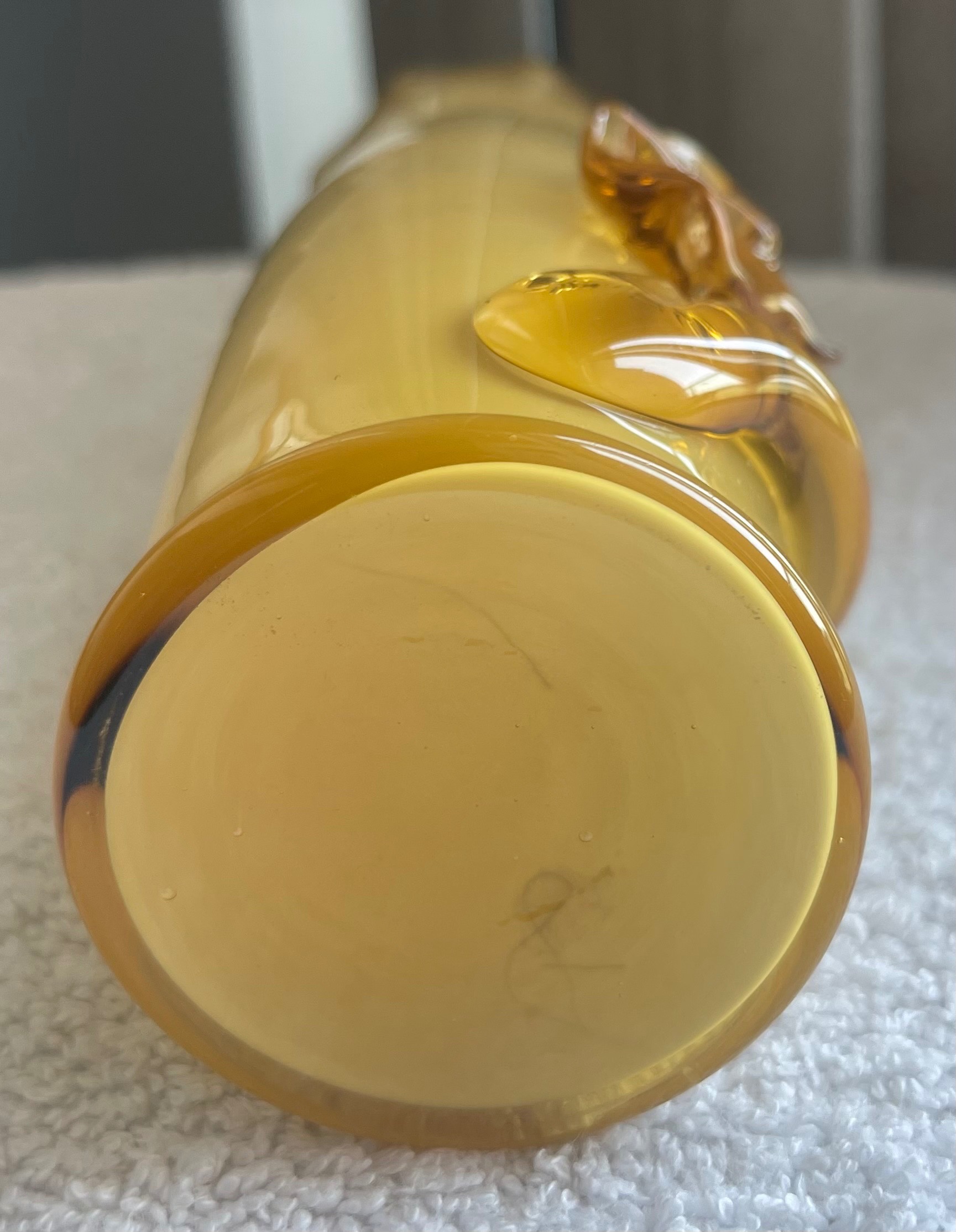 Vintage Mid-Century Amber & Gold Overlay Bud Vase - photo 4