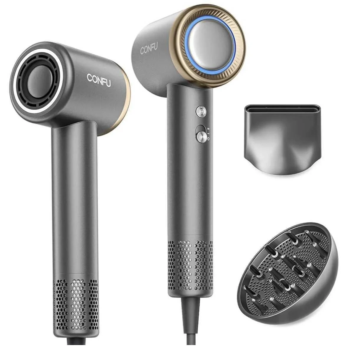 Hair Dryer, CONFU Ion Hair Dryer with Diffuser for Curly Hair