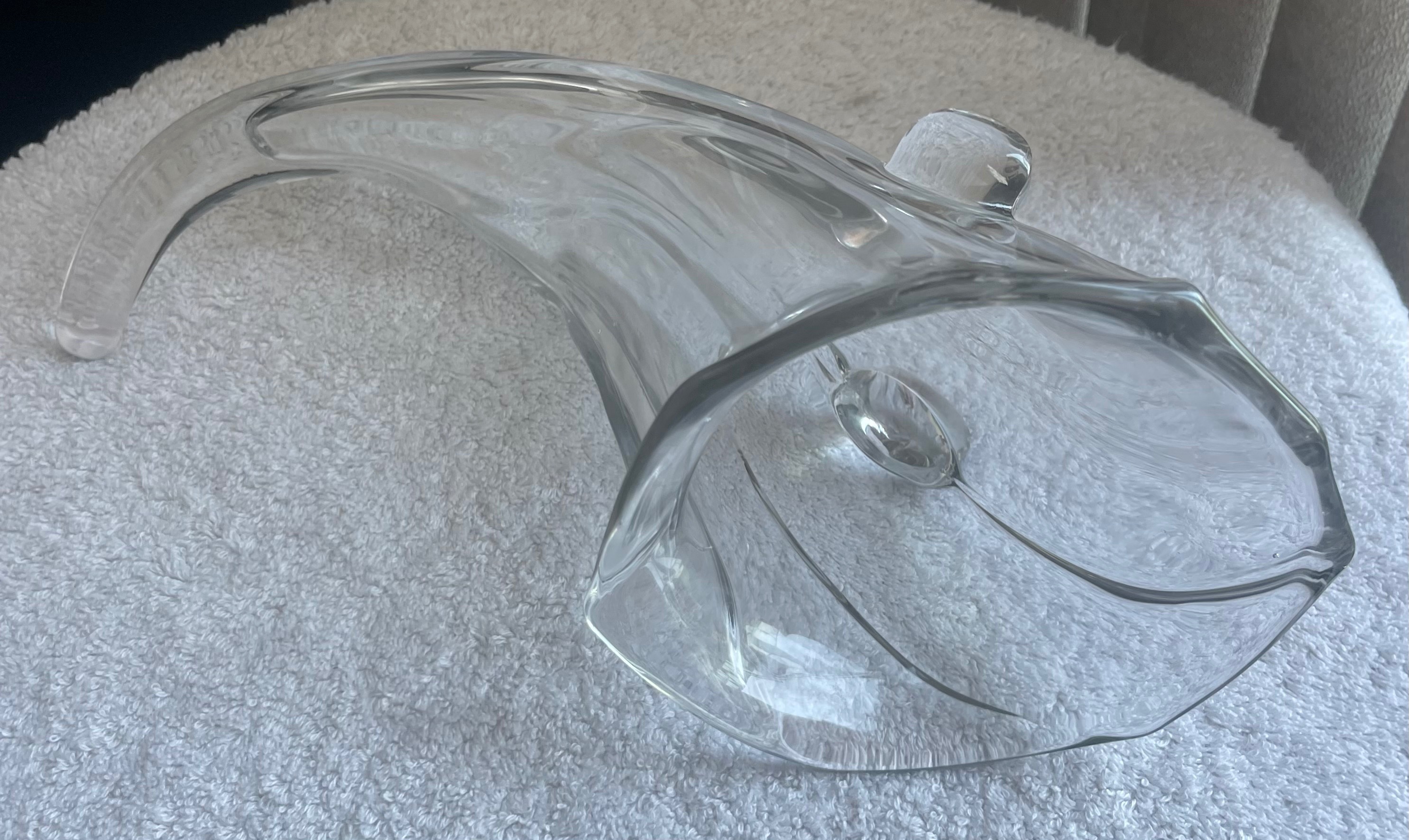 Heavy Vintage Duncan & Miller Glass Horn Vase (2.6 LBS - photo 2