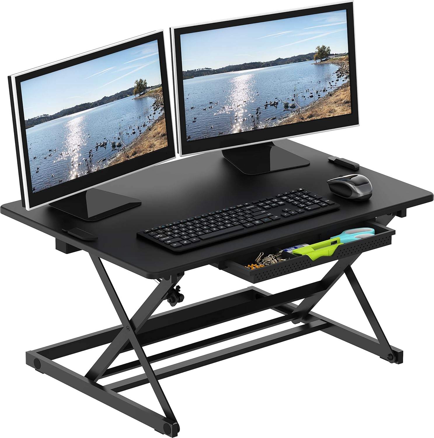 Adjustable Standing Desk Riser - Black - photo 2