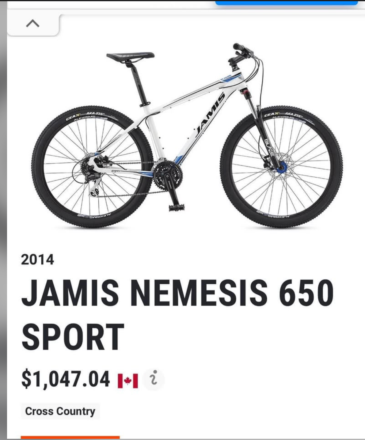 2014 Jamis Nemesis 650 Sport Mountain Bike