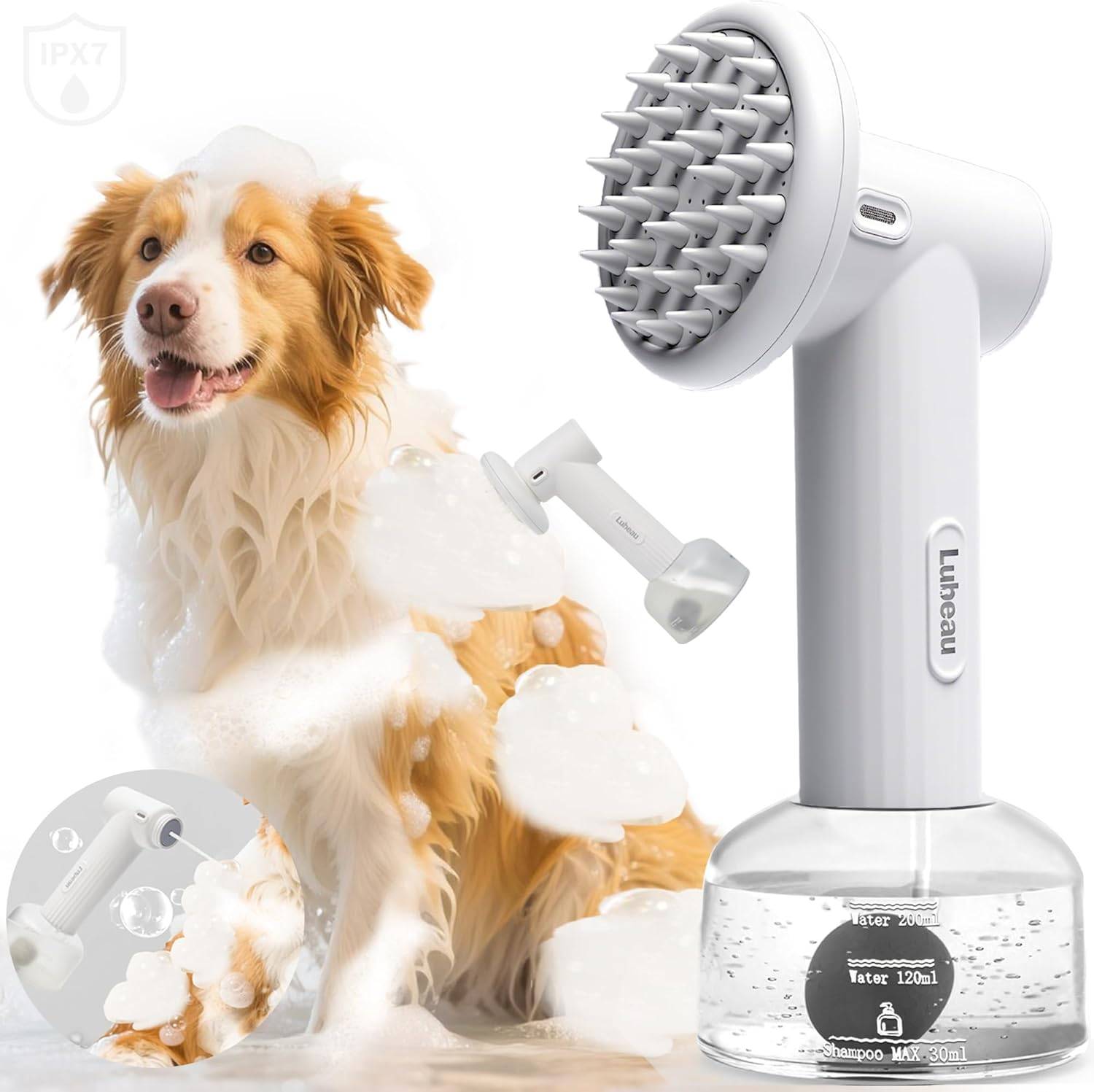 Pet Electric Foaming Dog Shampoo Brush & Massager