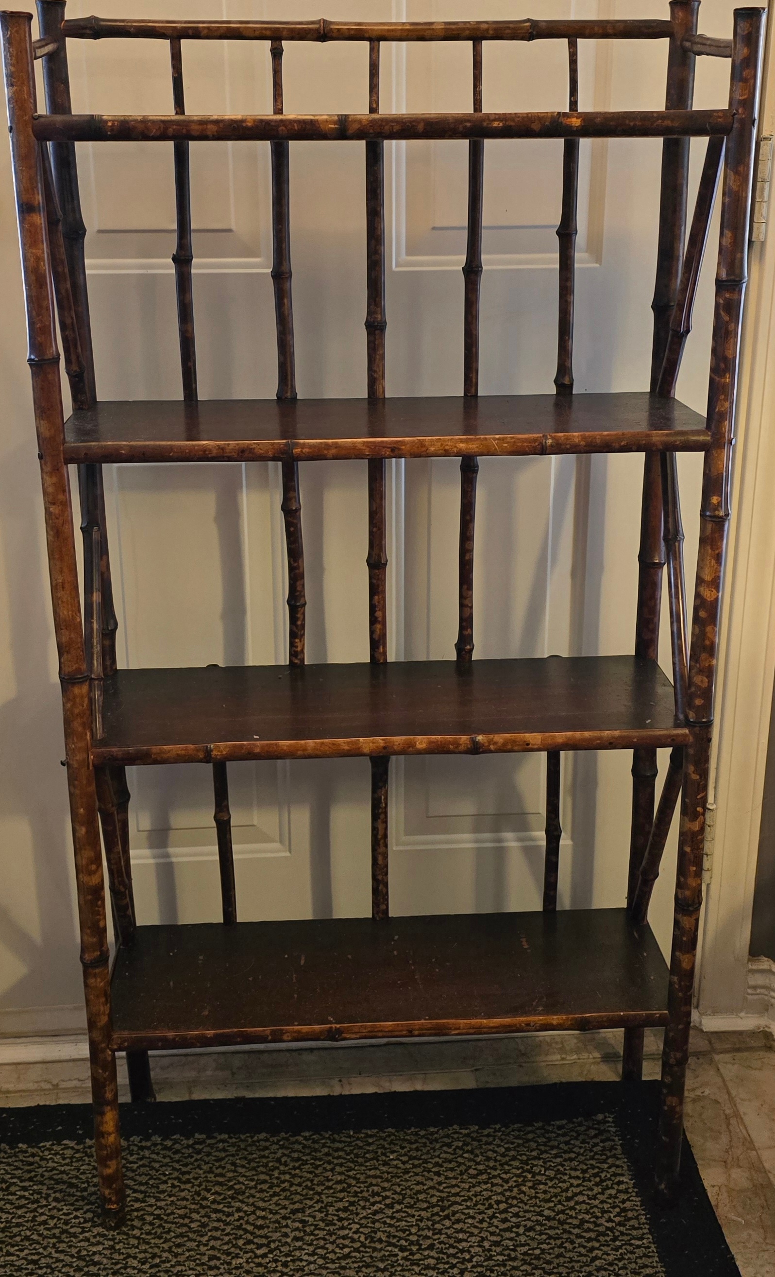 VICTORIAN BAMBOO / RATTAN BOOKCASE SHELF - photo 2