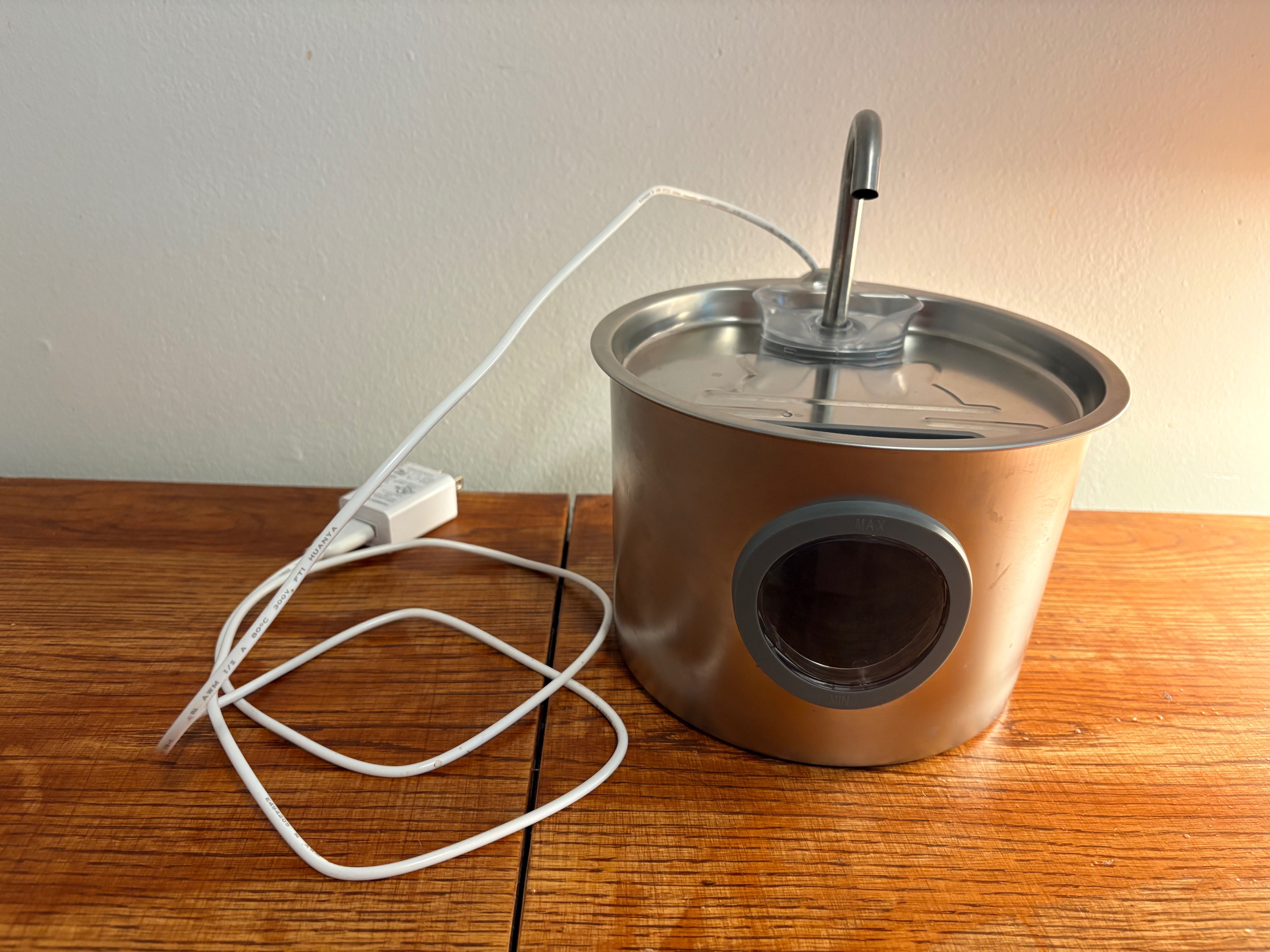 Stainless Steel Pet Water Fountain with AC Adapter