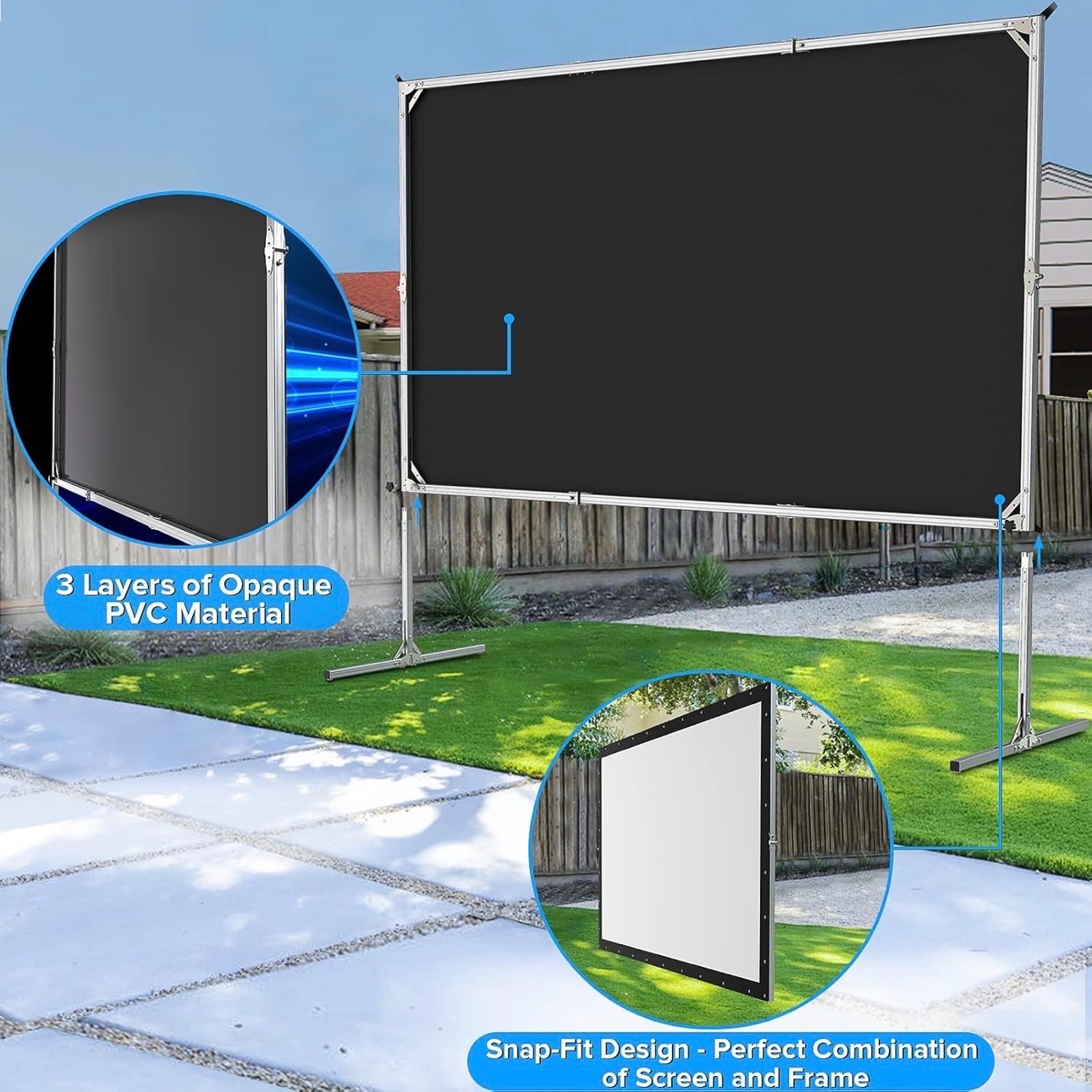 Projector Screen w/ Stand 120" 4K HD 16:9 Portable Indoor/Outdoo - photo 5