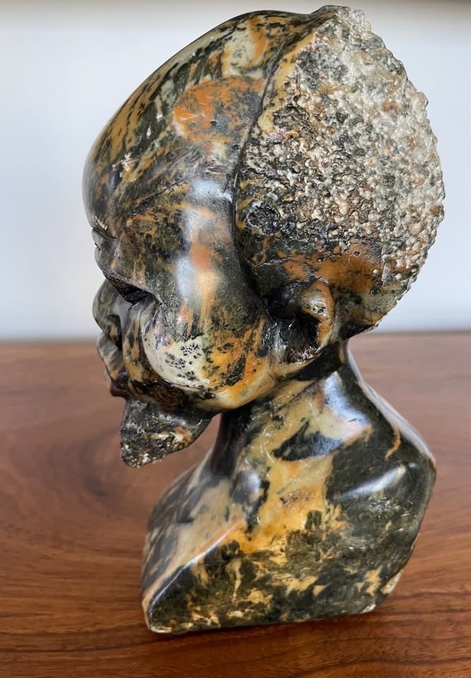 Hand-Carved African Stone Bust – Artisan Sculpture - photo 4