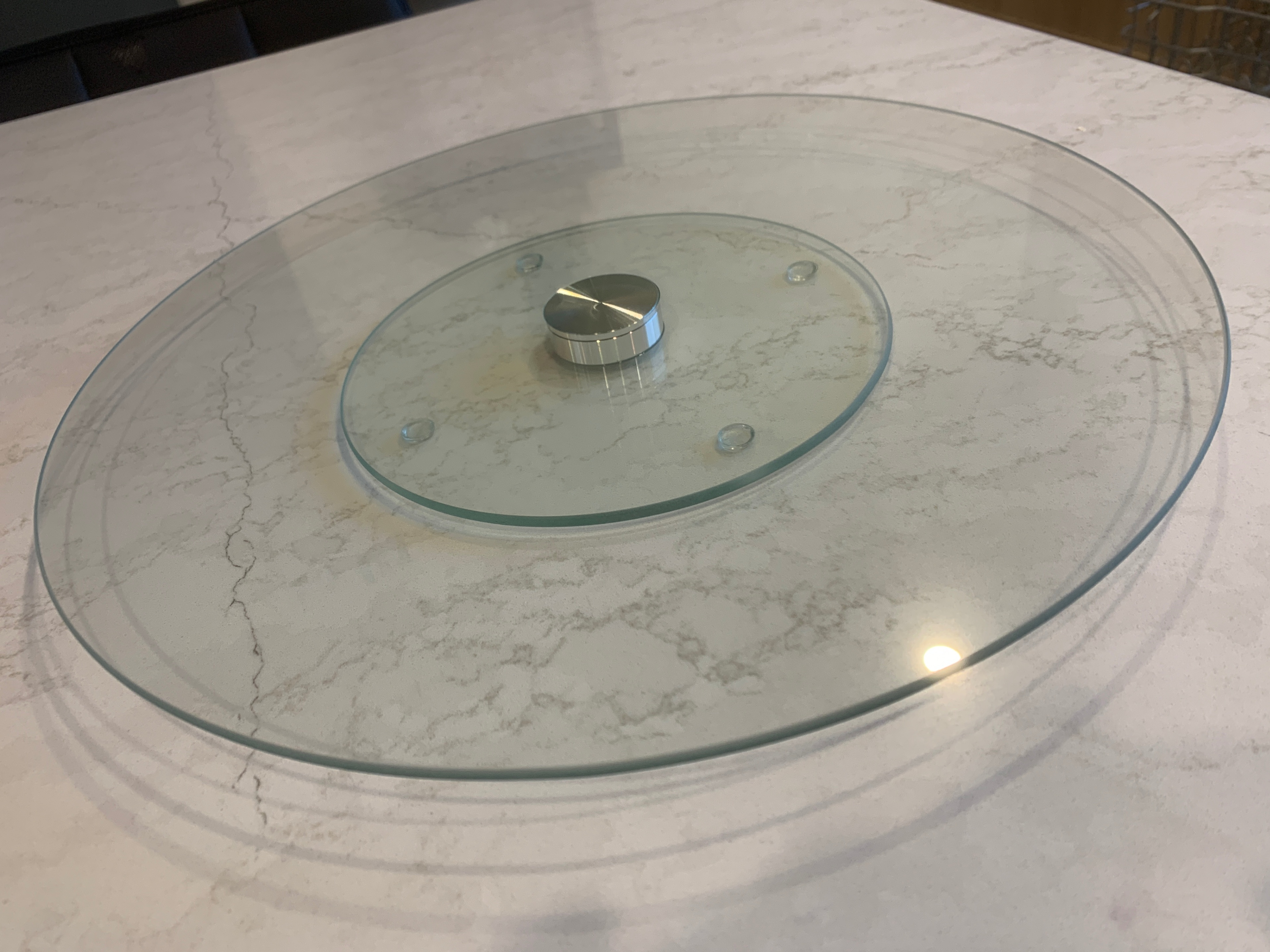 Brand New Modern Glass Rotating Lazy Susan Turntable - photo 4