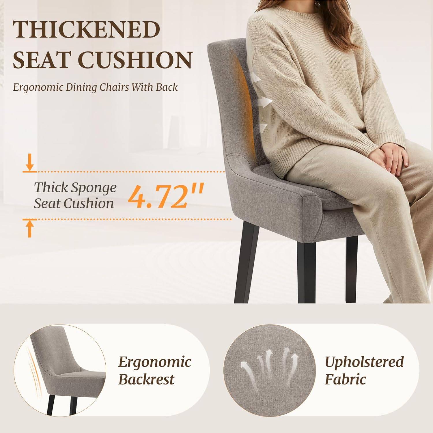 COLAMY Upholstered Dining Chair - photo 4