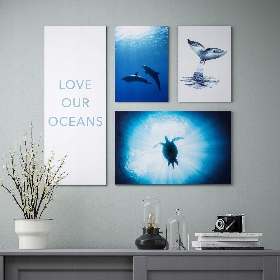 IKEA Love Our Oceans canvas wall art set