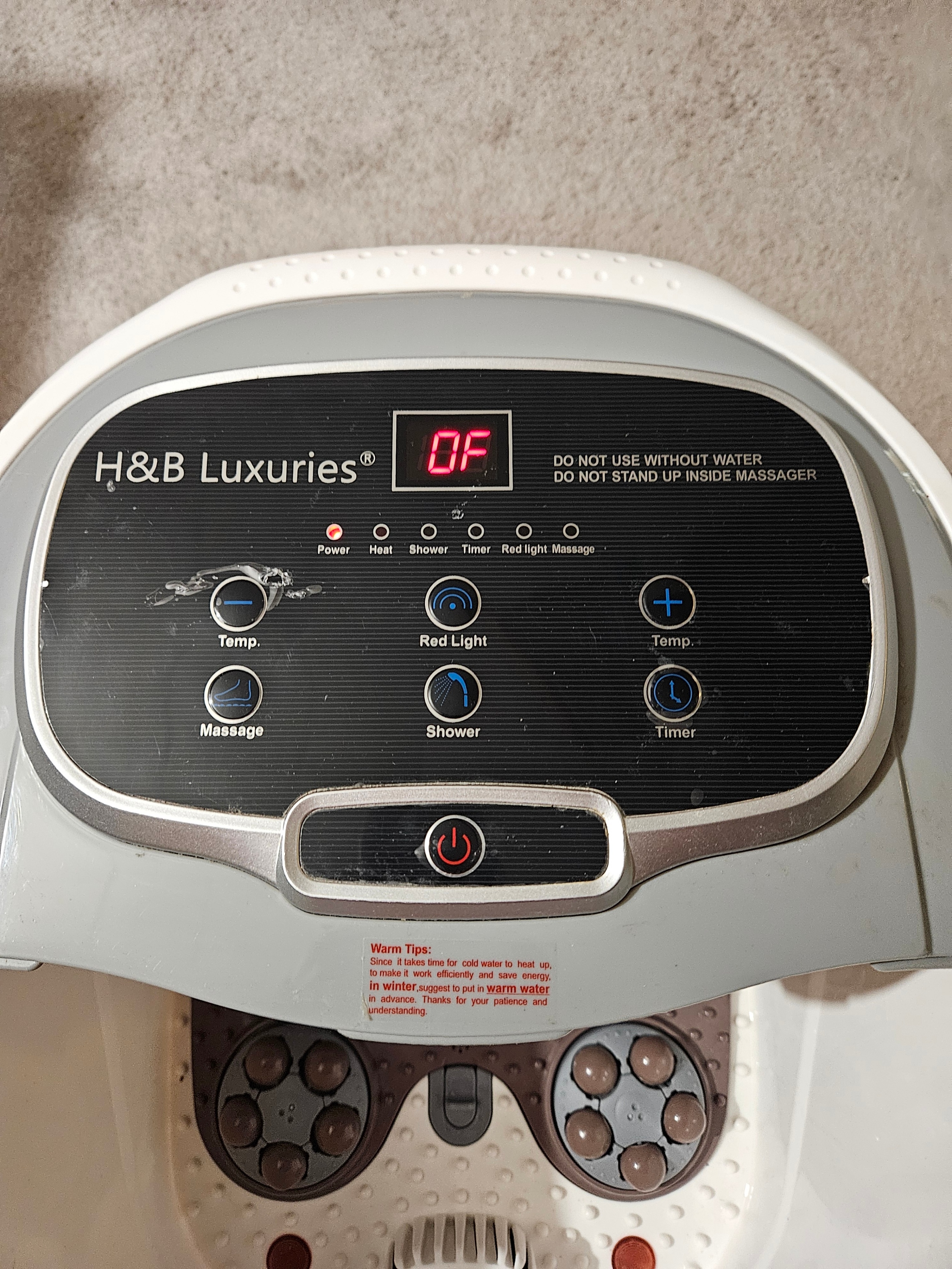 Foot Spa Bath Massager w/Temp Control, Motorized Rollers, Shower - photo 3
