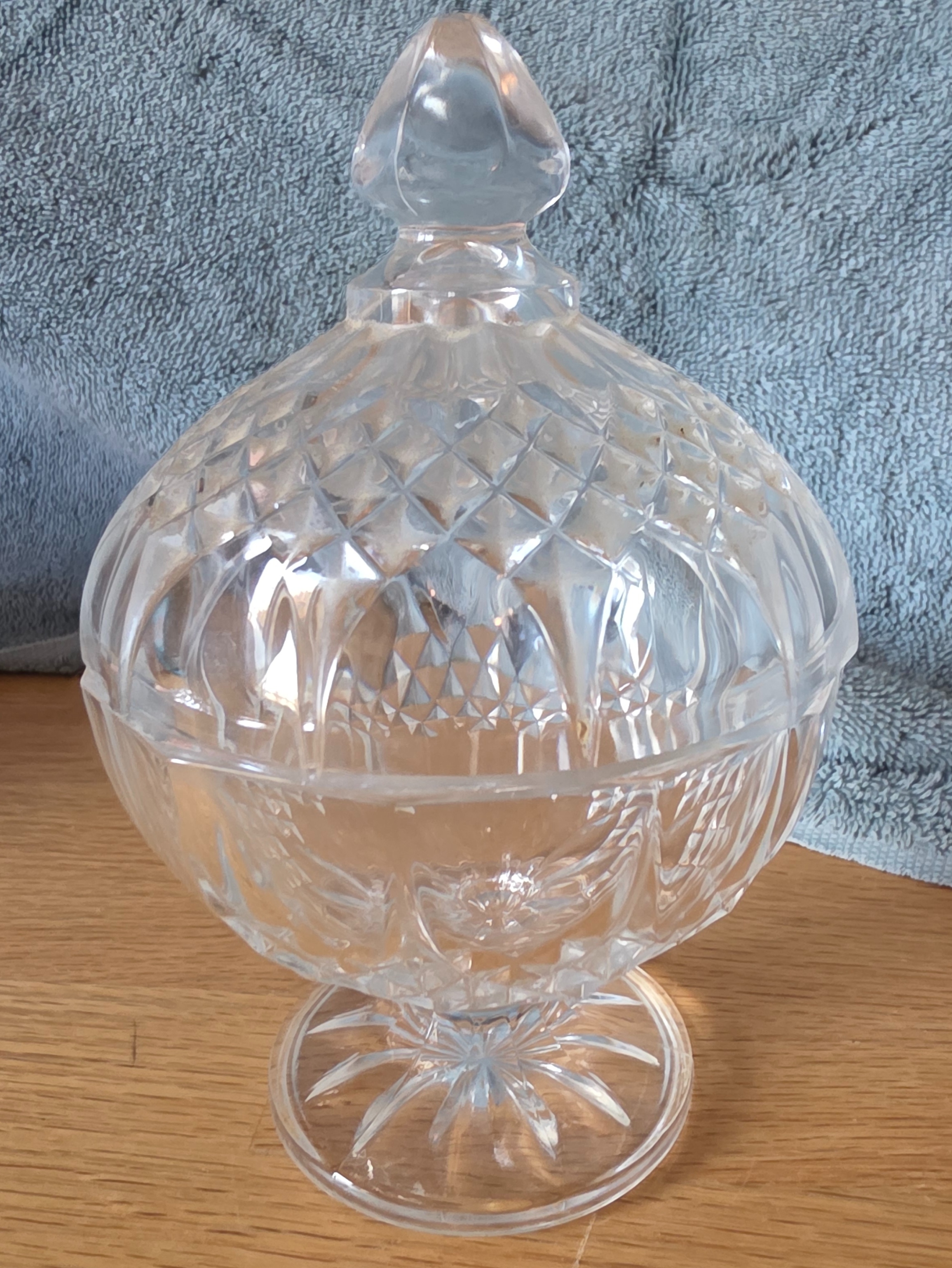 Glass Footed Candy Dish with Lid