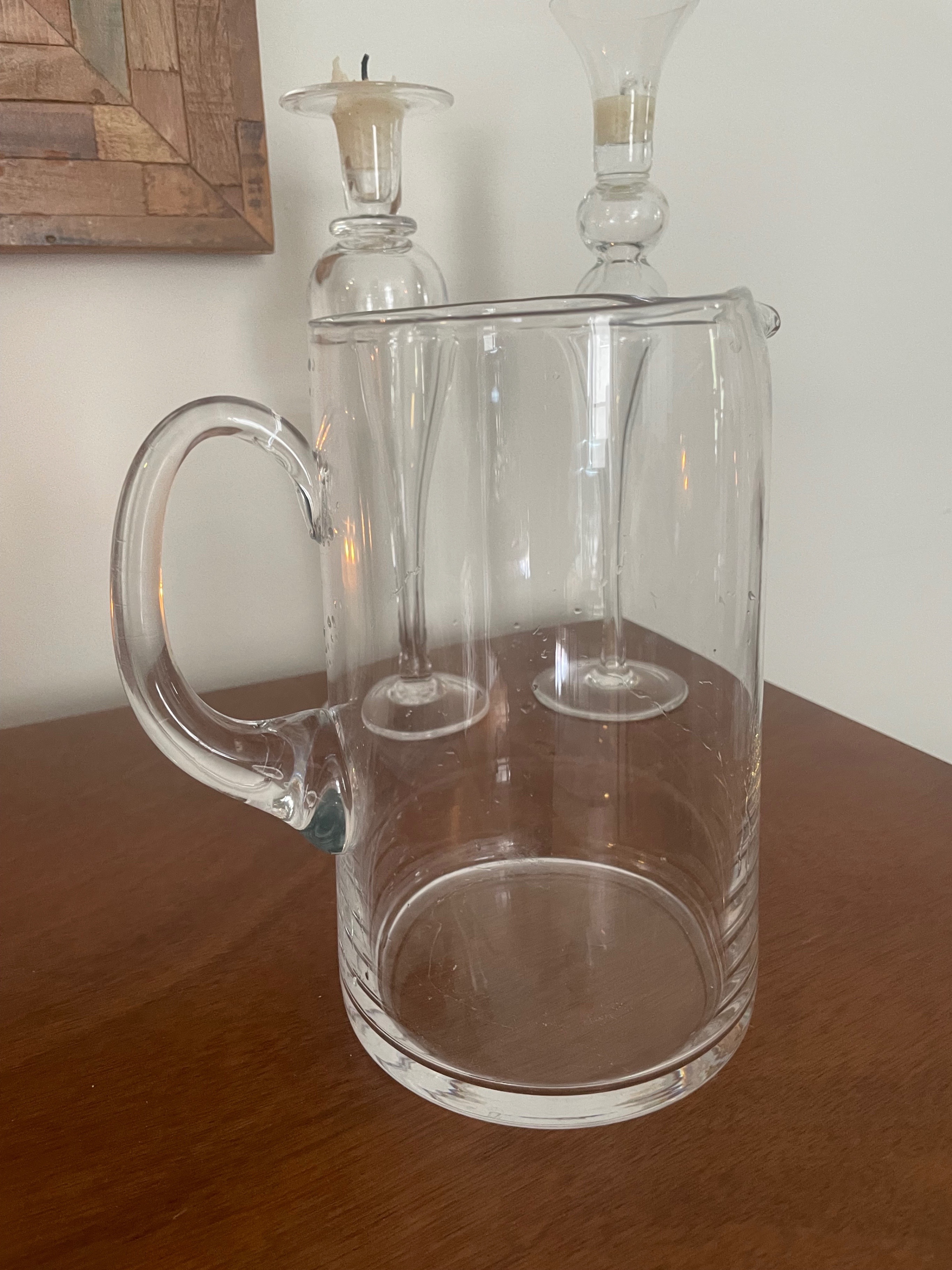 Clear Glass Pitcher with Handle