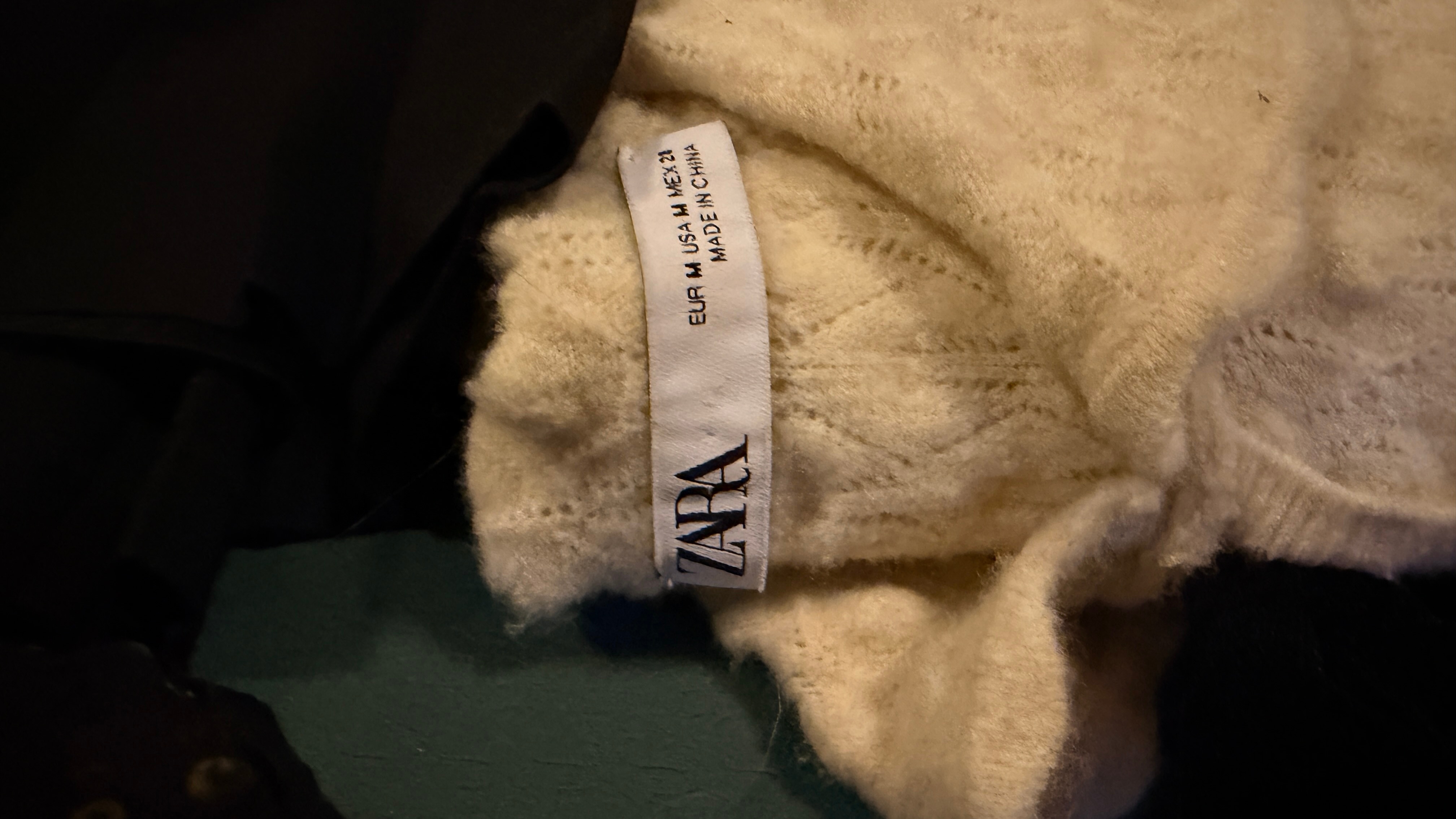 ZARA Women's Cream Textured Cardigan with Black Bow - photo 2
