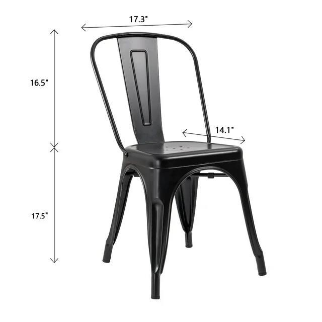 Black Metal Tolix Style Dining Chairs - Set of 4 - photo 3