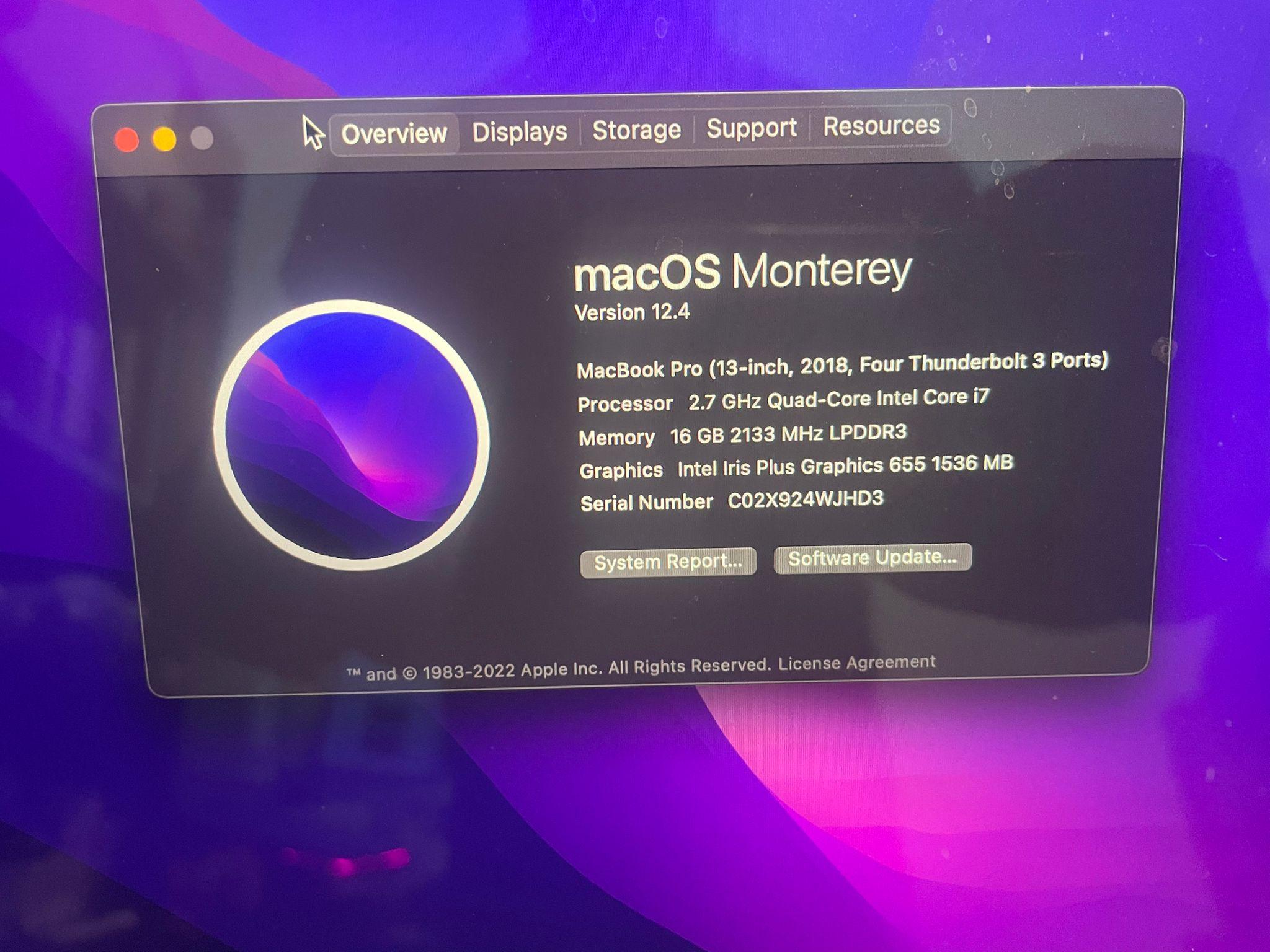 High-Spec MacBook Pro 13" (2018) - i7 CPU / 16GB RAM / 512GB SSD - photo 2