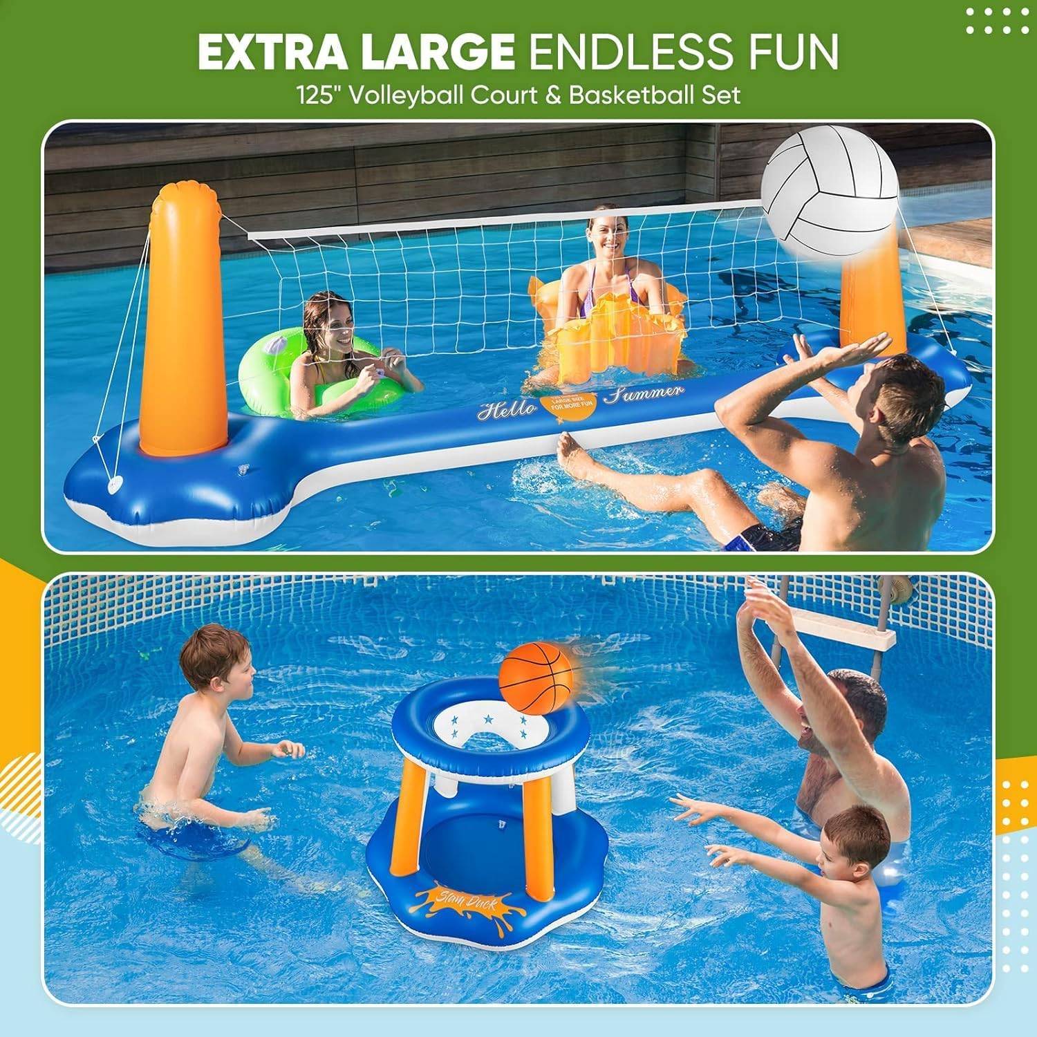 Pool Volleyball & Basketball Hoop Set - photo 5