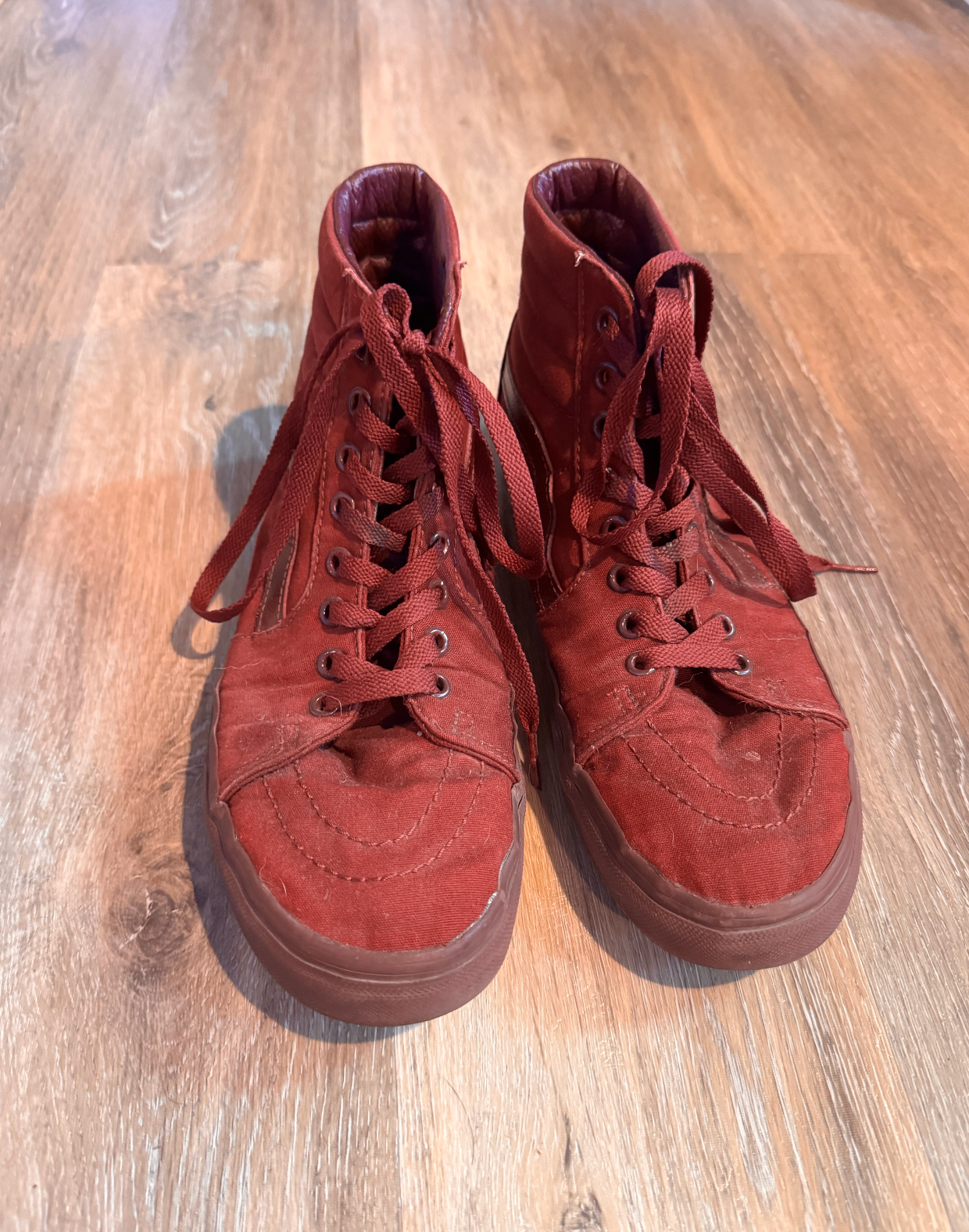 Women's High Top Vans (Maroon / Size 9.5)