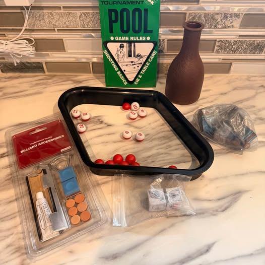 Billiard Accessory Set with Rule Book and Tally Bottle