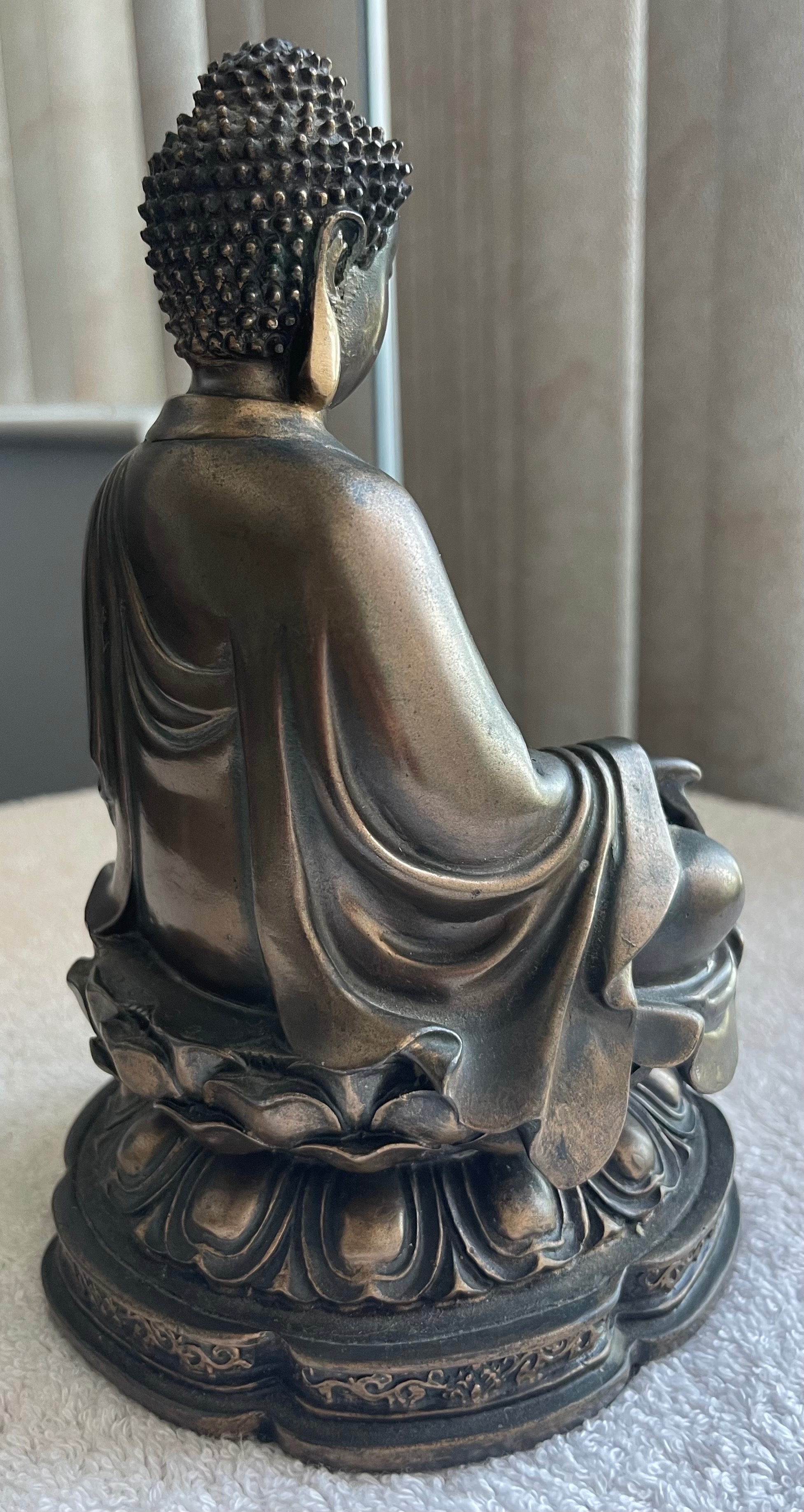 Heavy Vintage Medicine Buddha Statue - 2.8 LBS (7.5") - photo 4