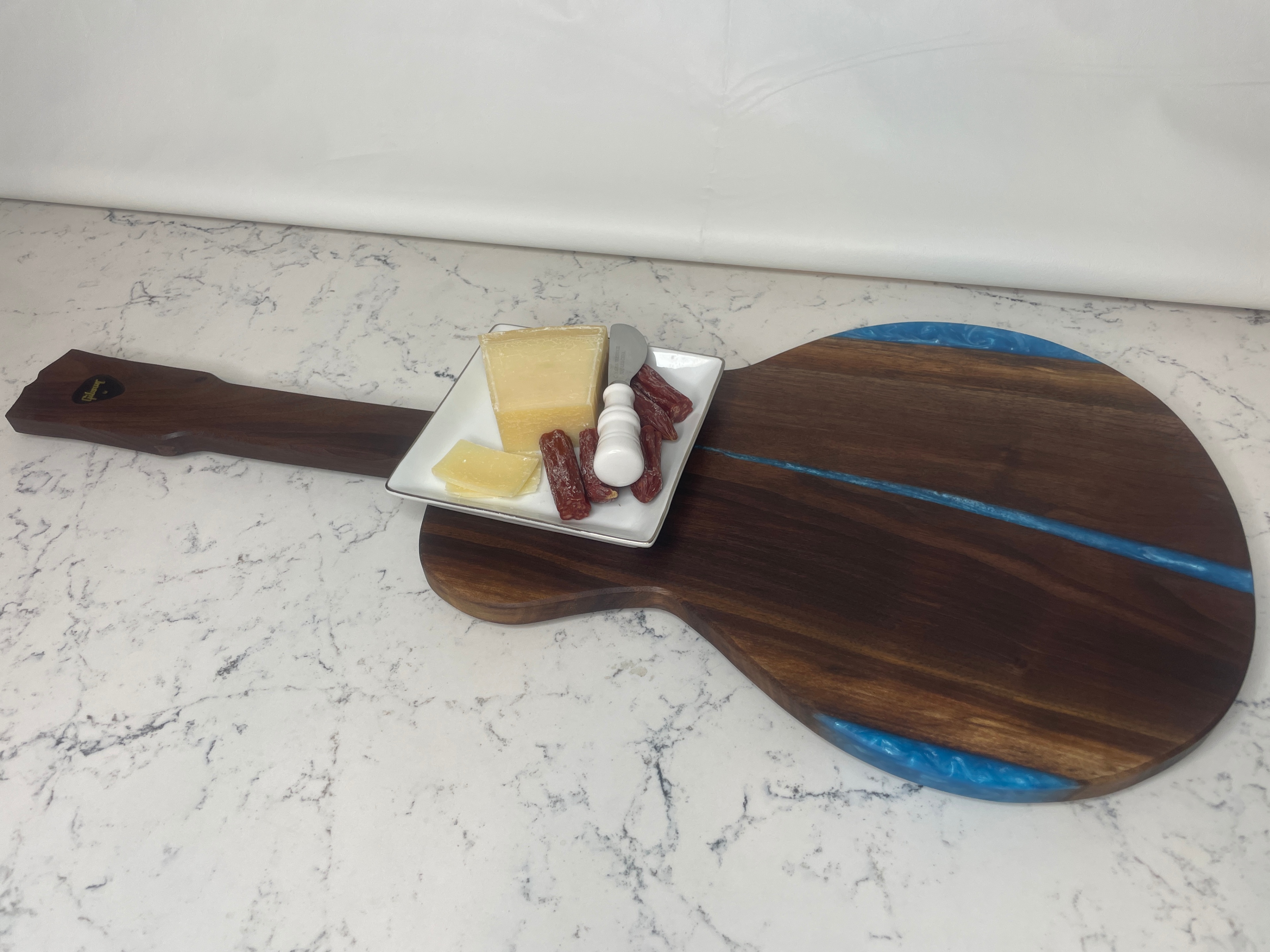 "Guitar"-Erie Board (Gibson Charcuterie Board w/ Blue Epoxy) - photo 5