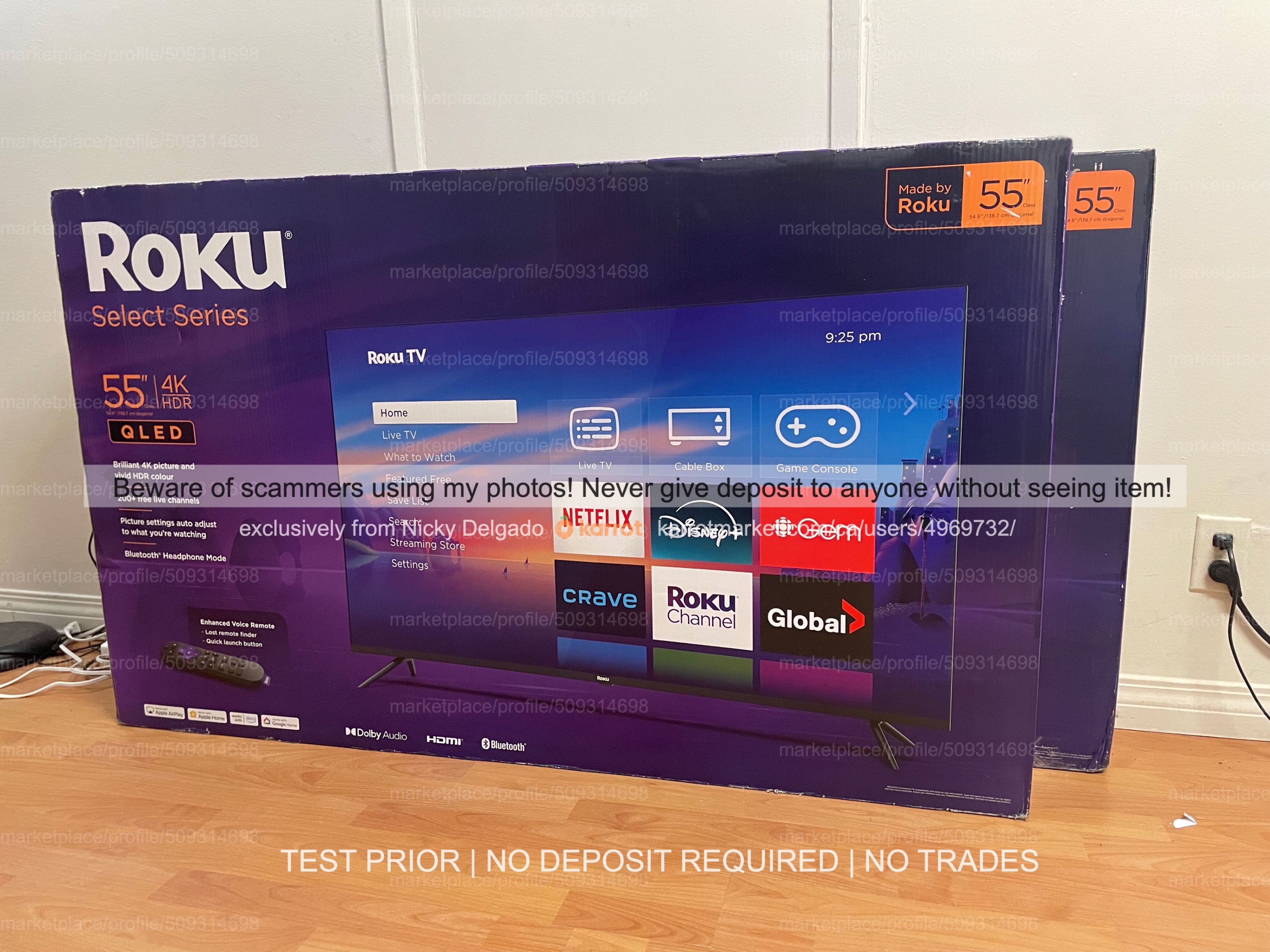 New! Roku 55" QLED 55R5C5CA 4K HDR Smart TV - 2025 - $340 FIRM